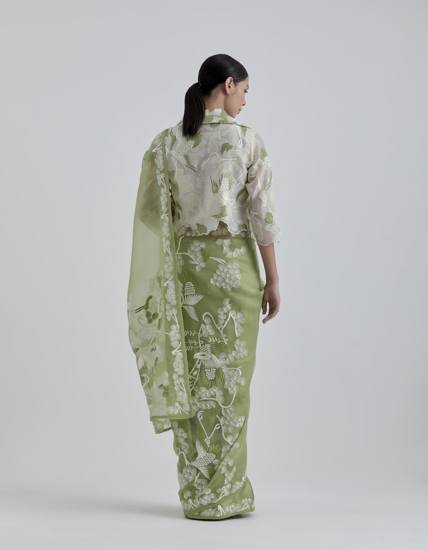 Ecru Bird Motif Blouse