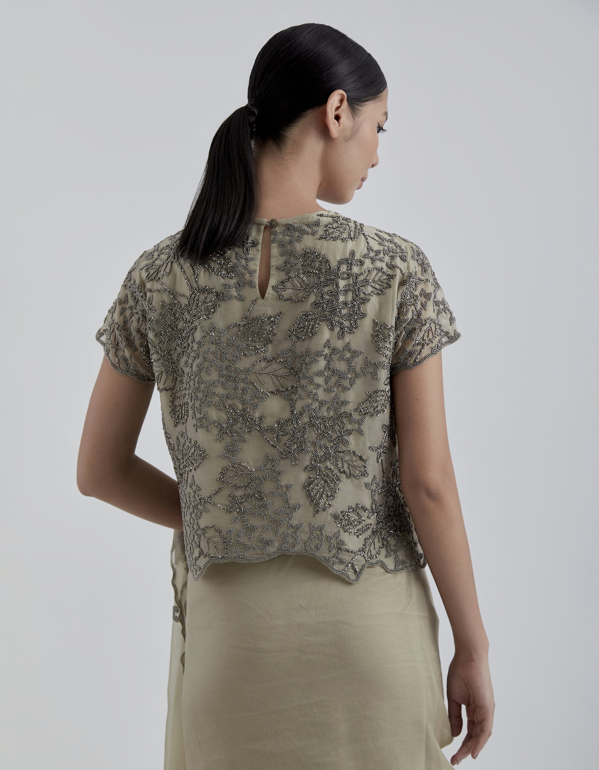 Natural Hand Beaded Blouse