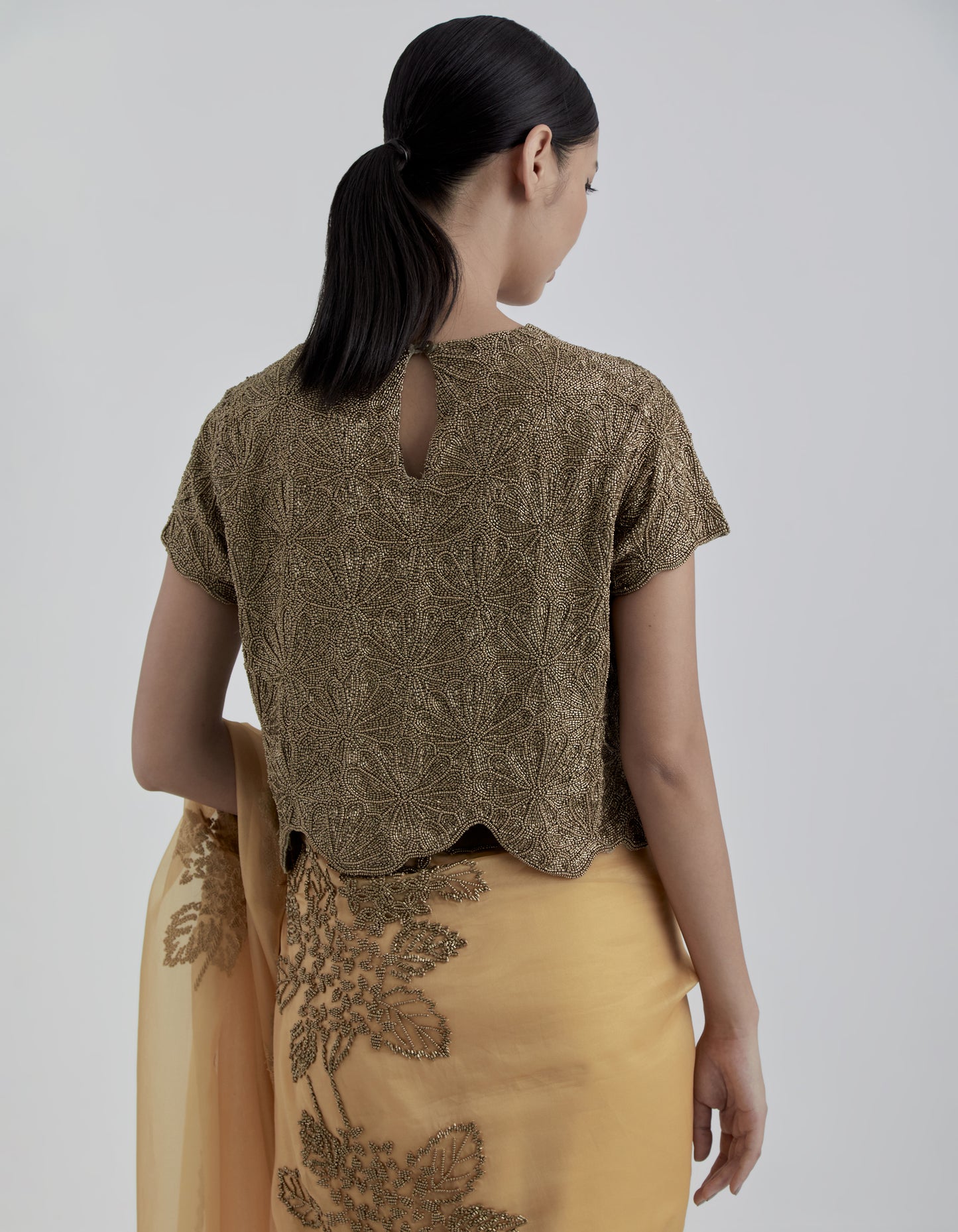 Gold Hand Beaded Blouse