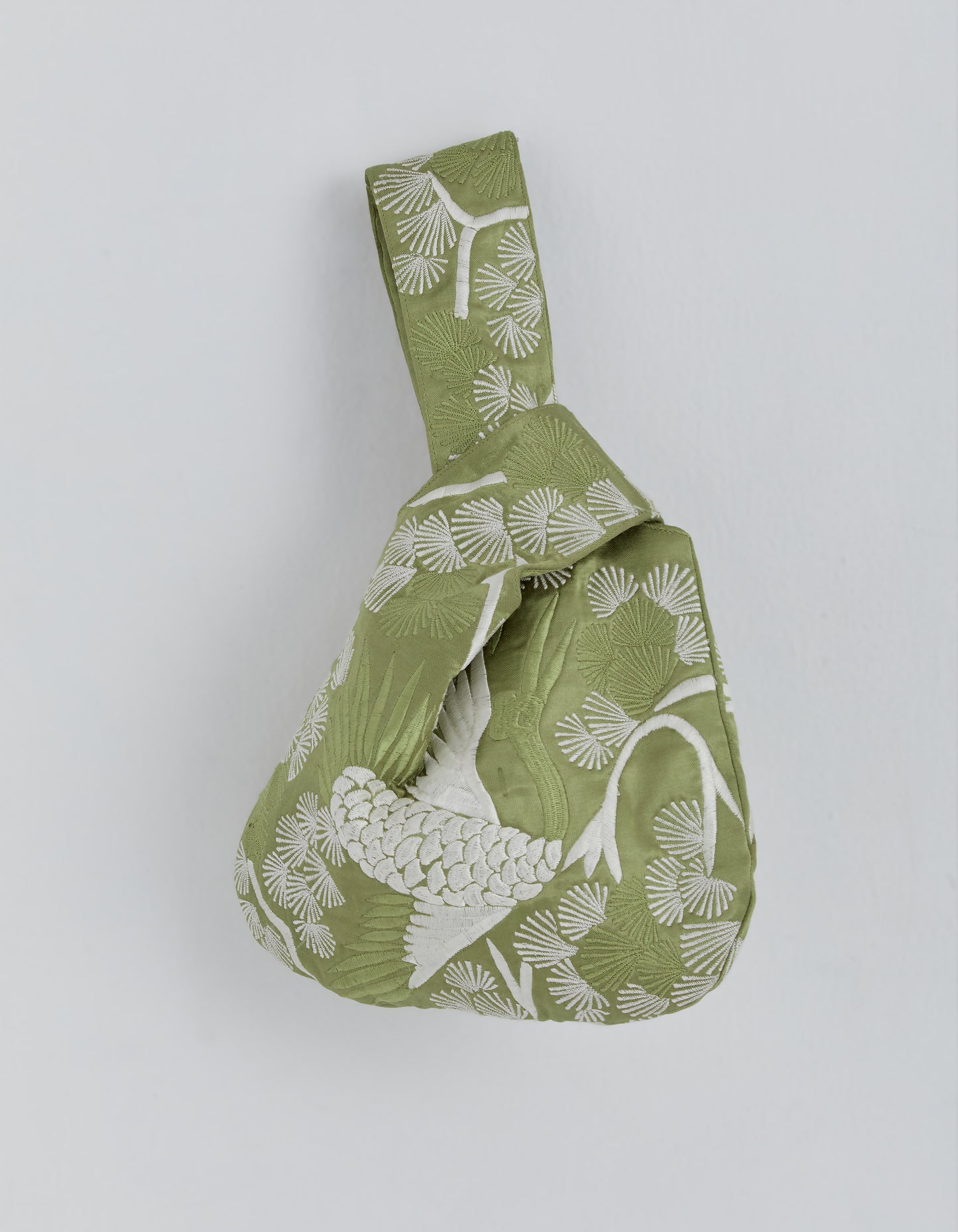 Grass Bird Motif Knot Bag