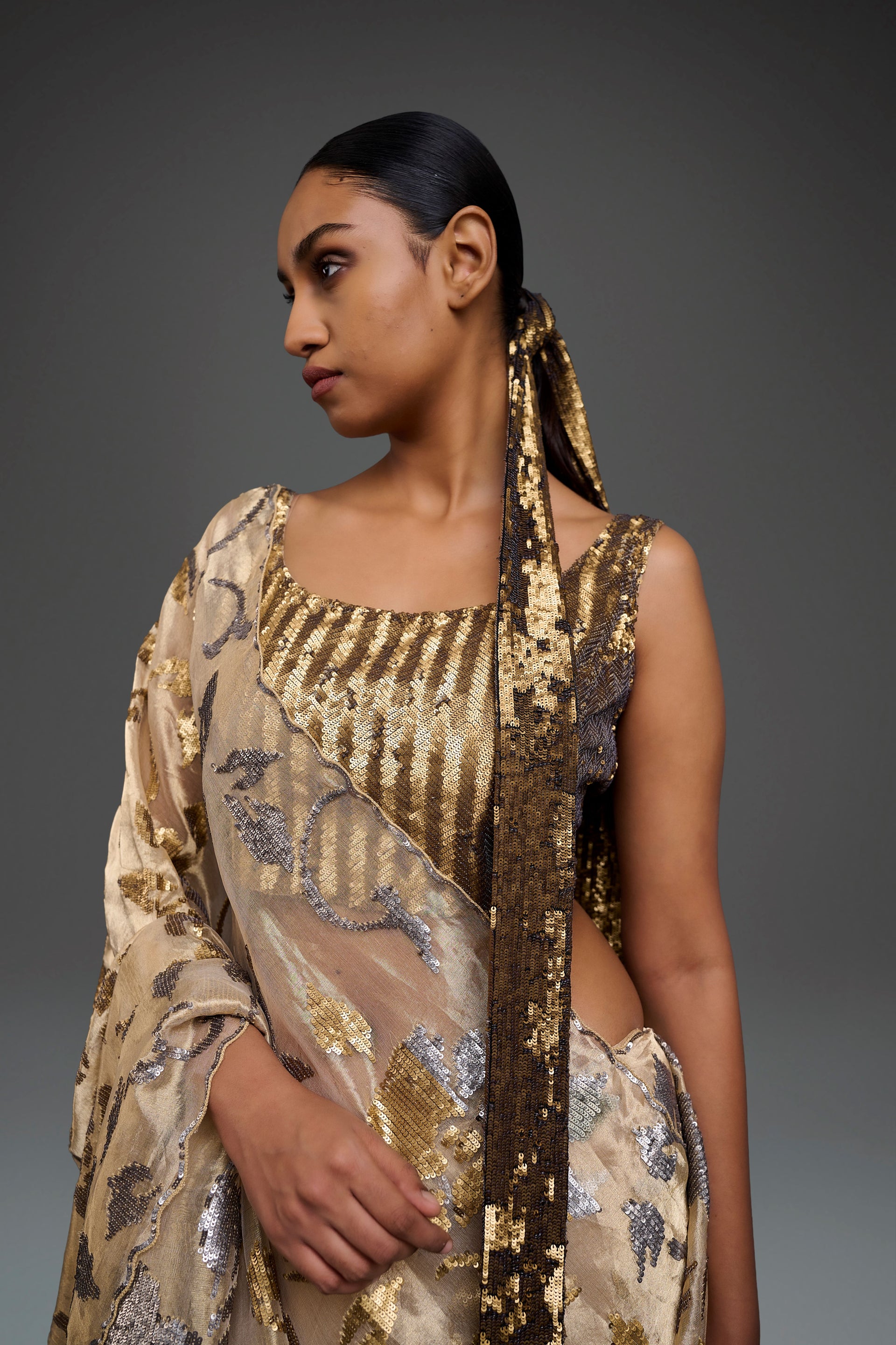 Gold Hand Sequined Blouse