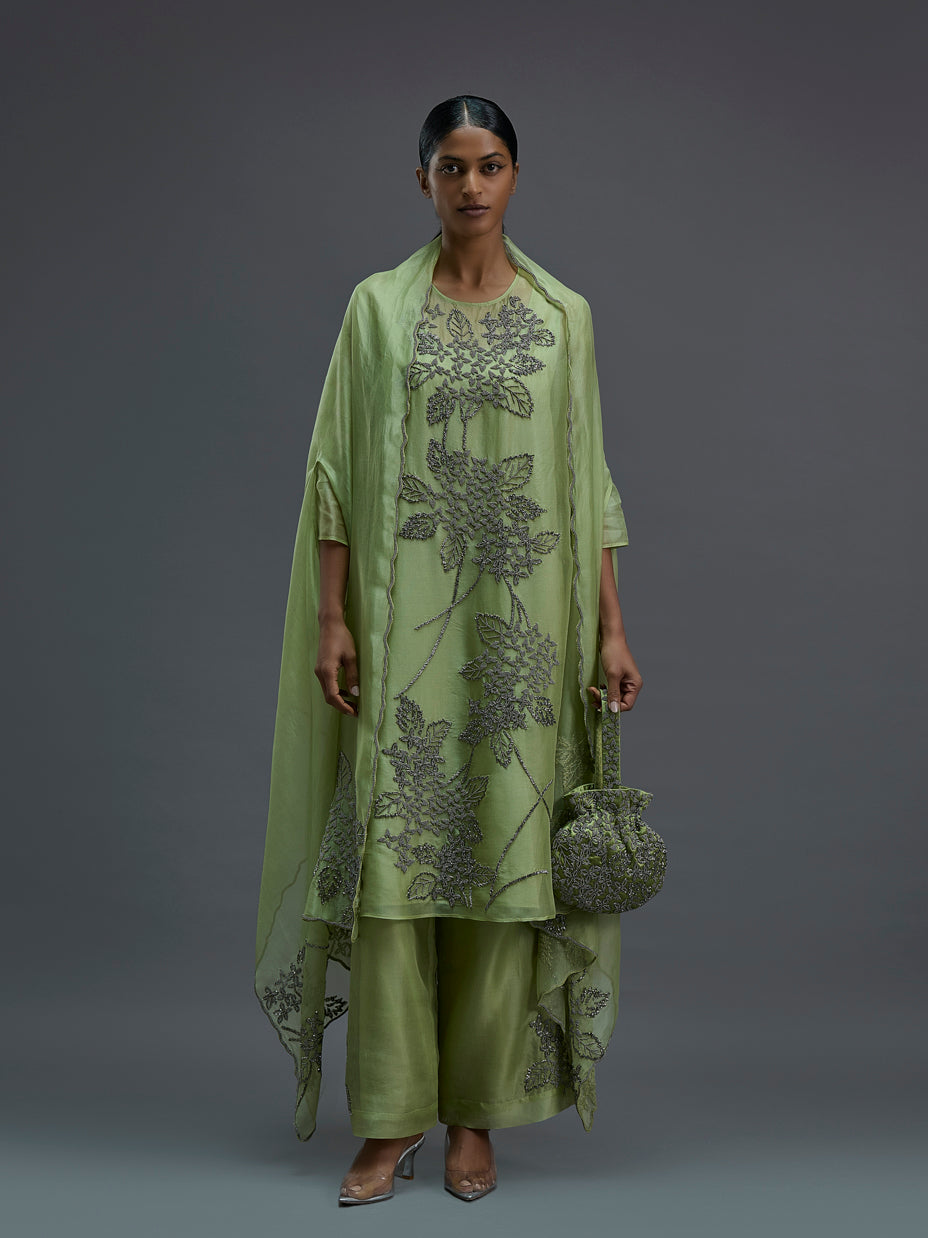 Grass Hand Beaded Cape Dupatta