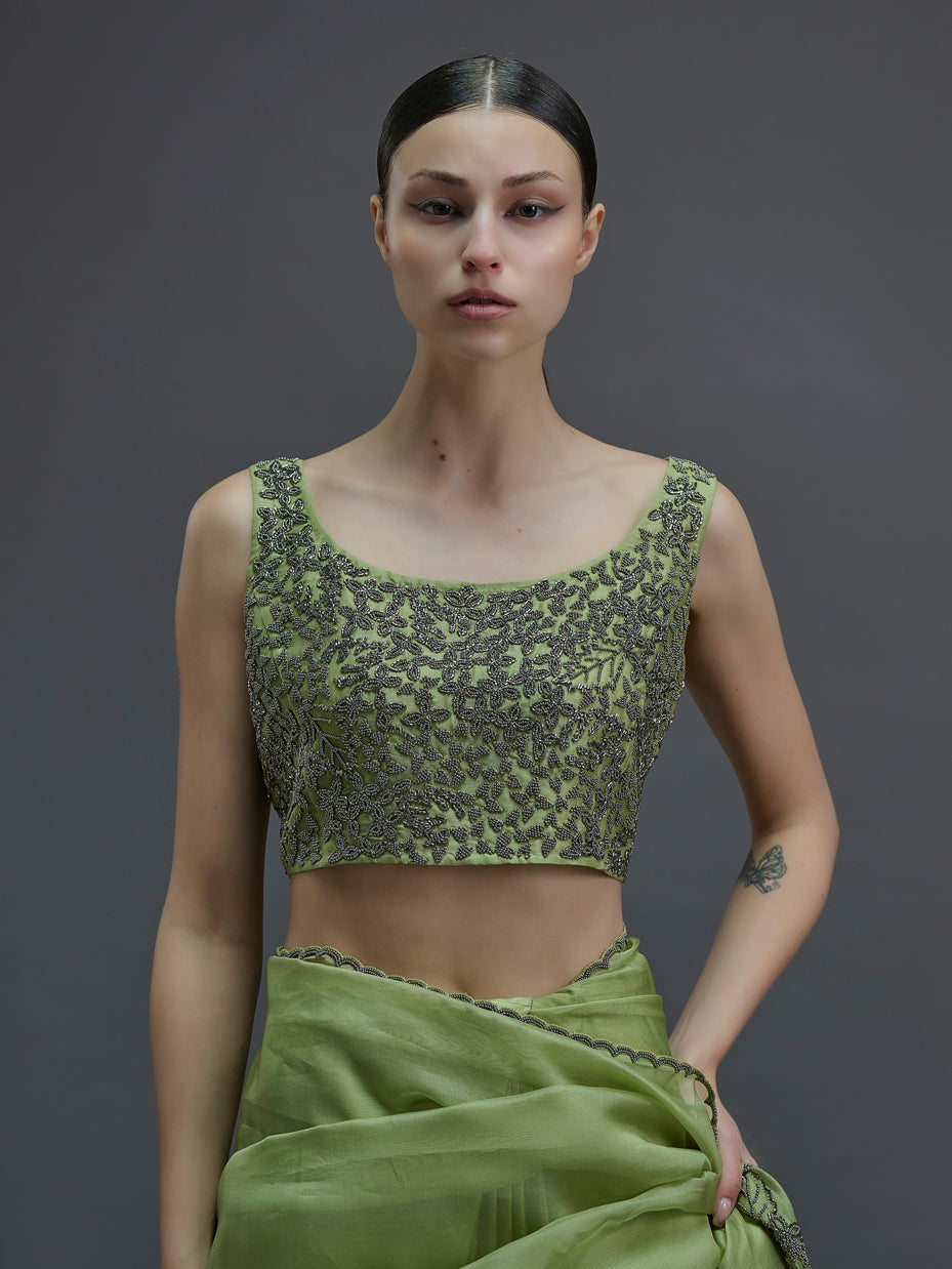 Grass Hand Beaded Blouse