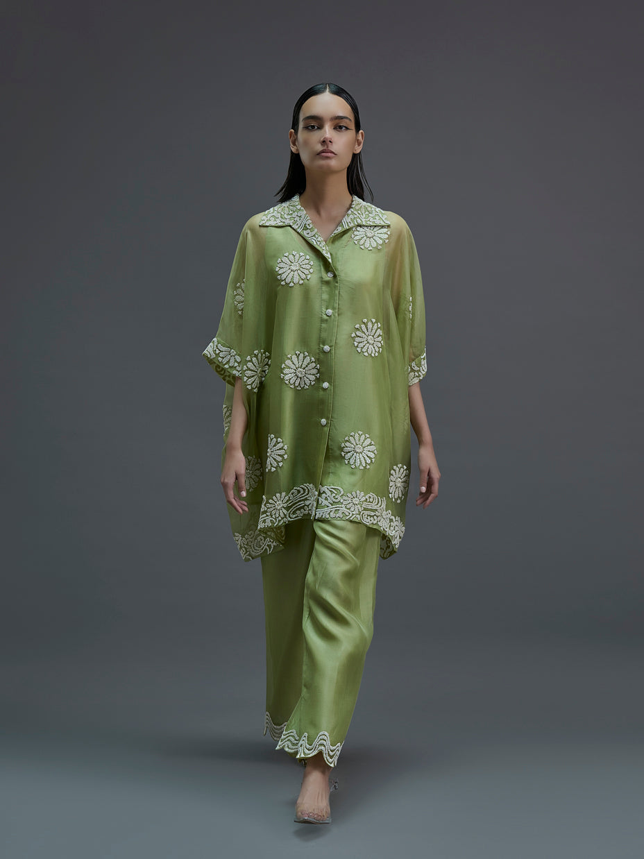Grass Hand Beaded Pants