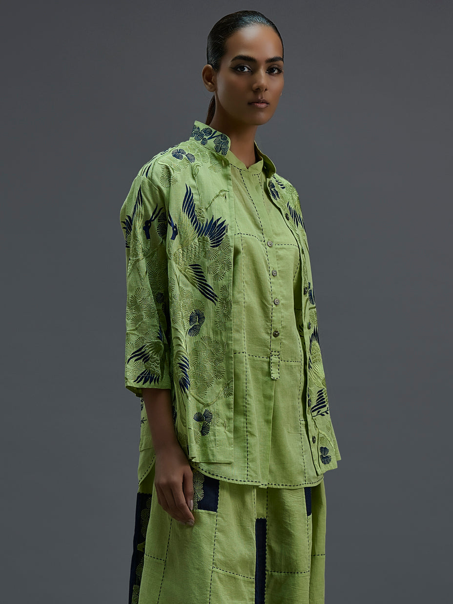 Grass Bird Motif Top
