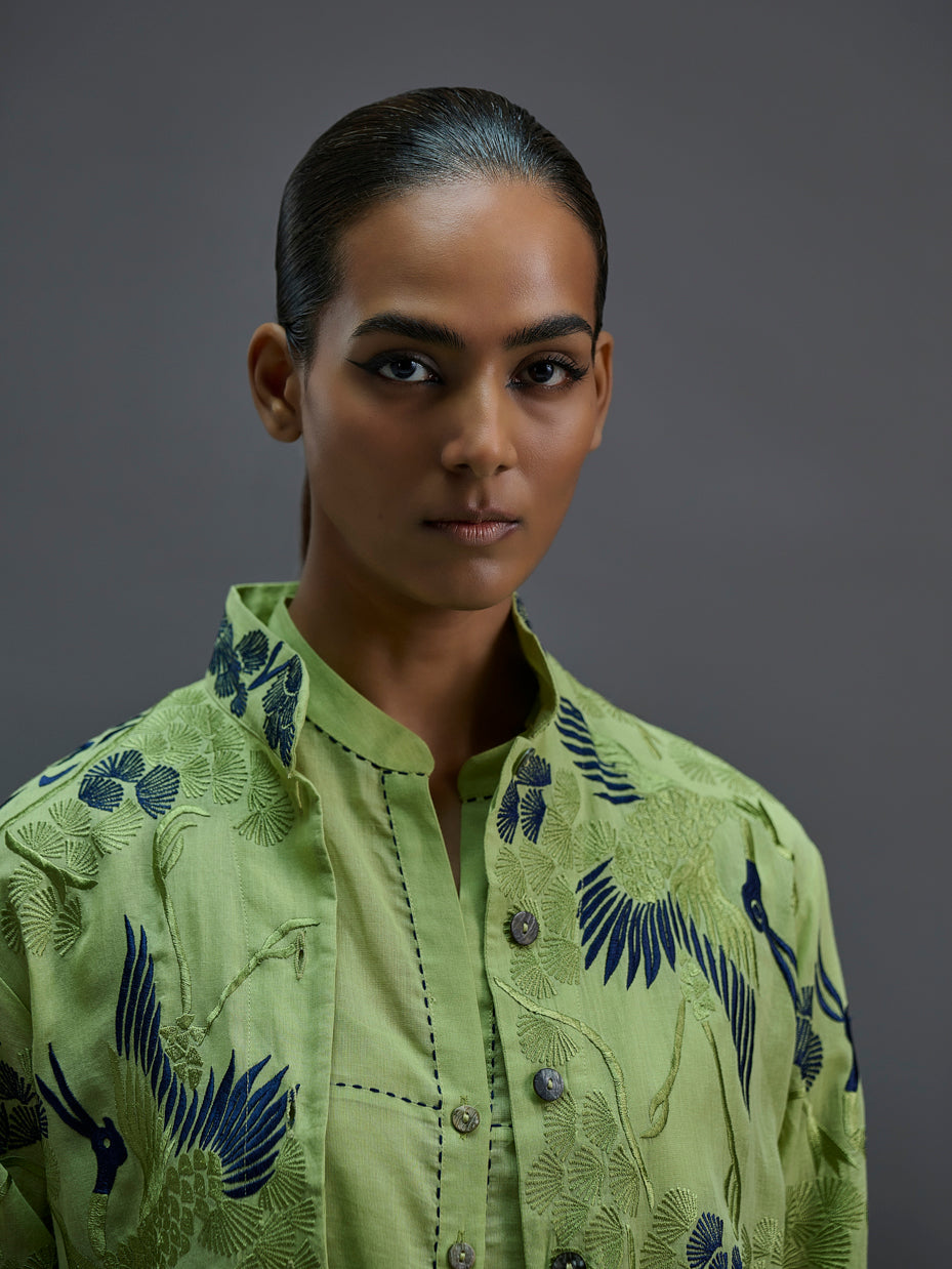 Grass Bird Motif Top