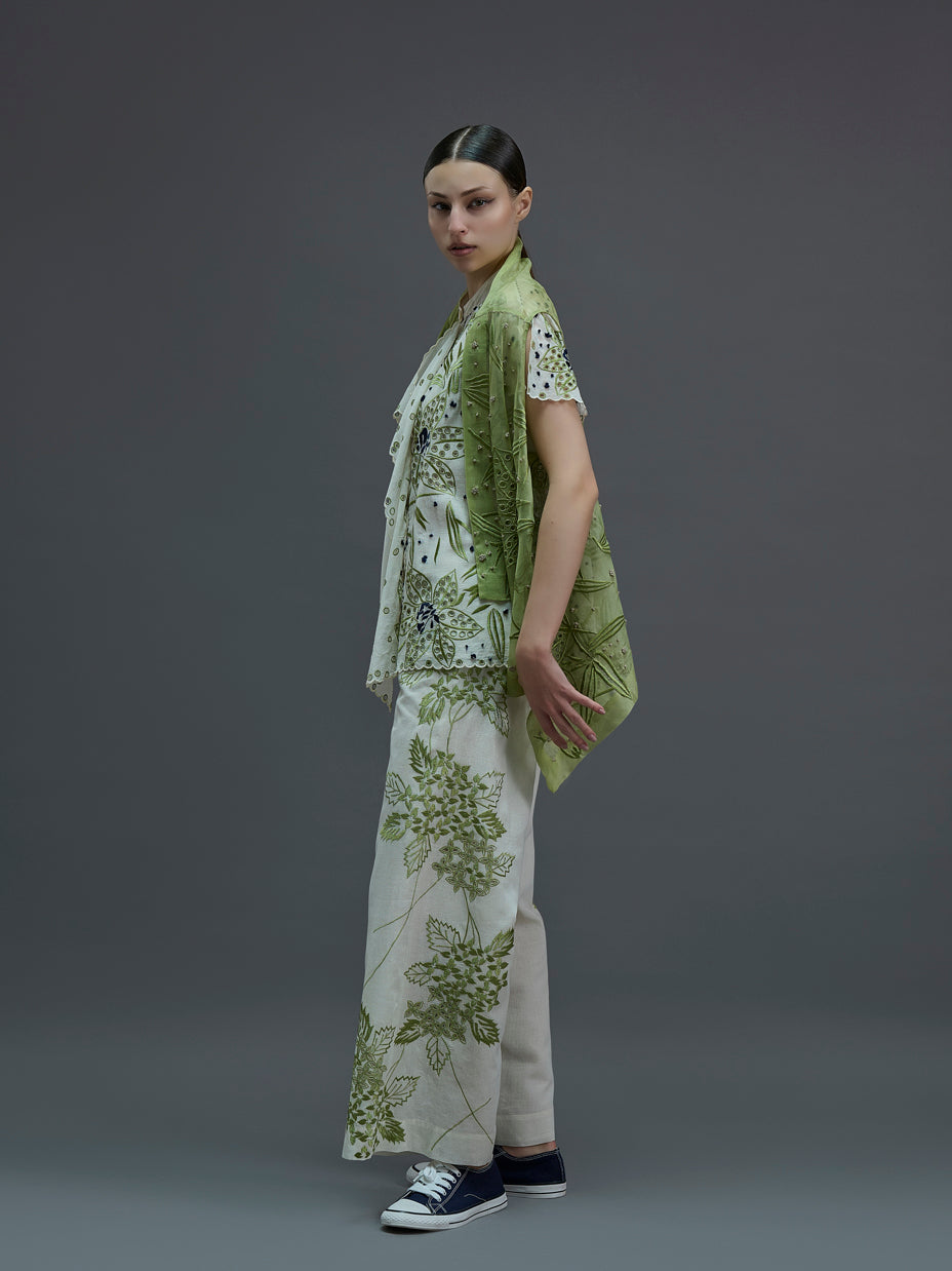Grass Cutwork and French Knot Wrap