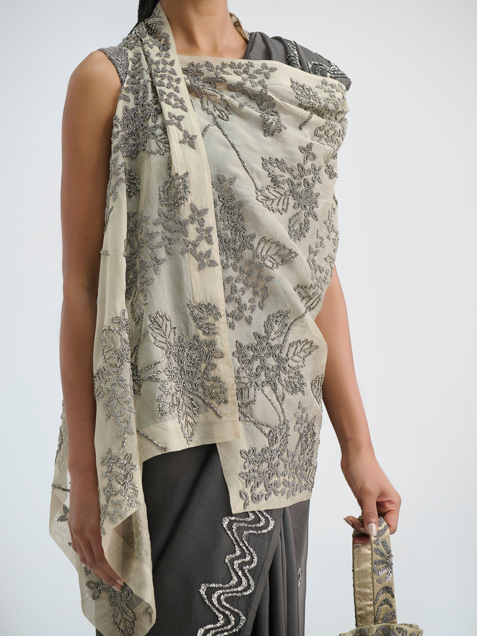 Natural Hand Beaded Wrap