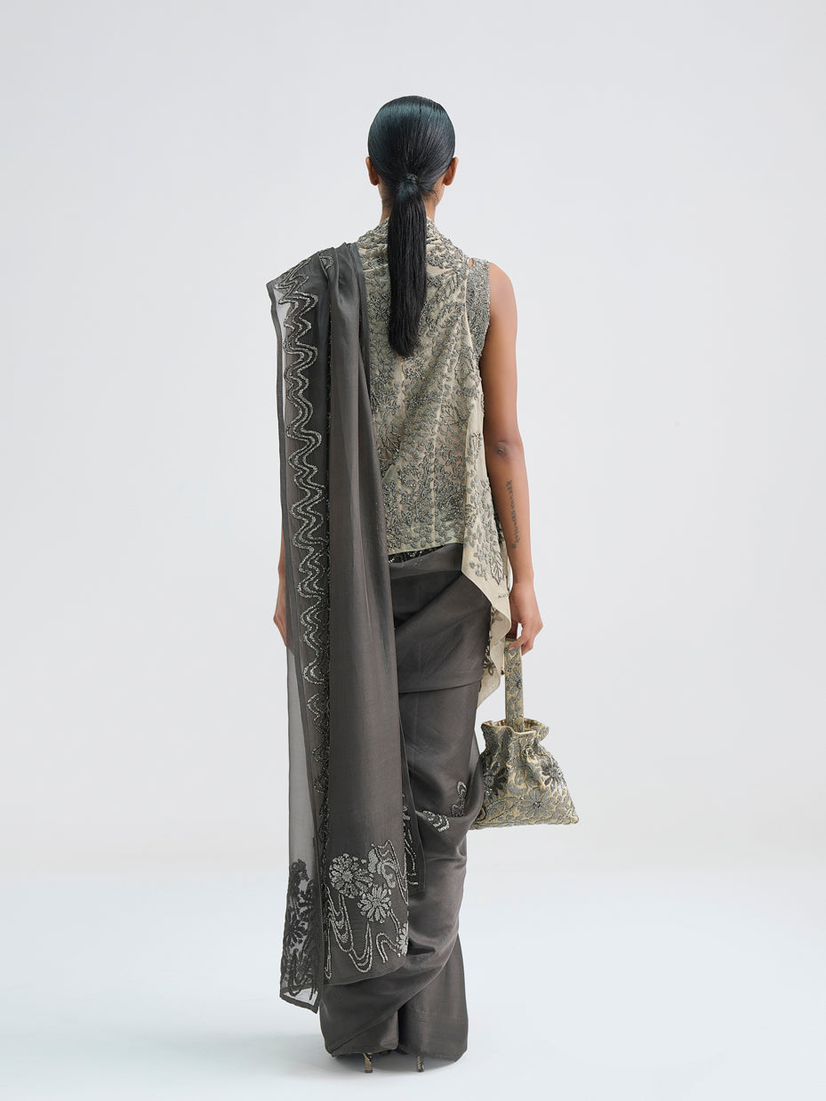 Natural Hand Beaded Wrap