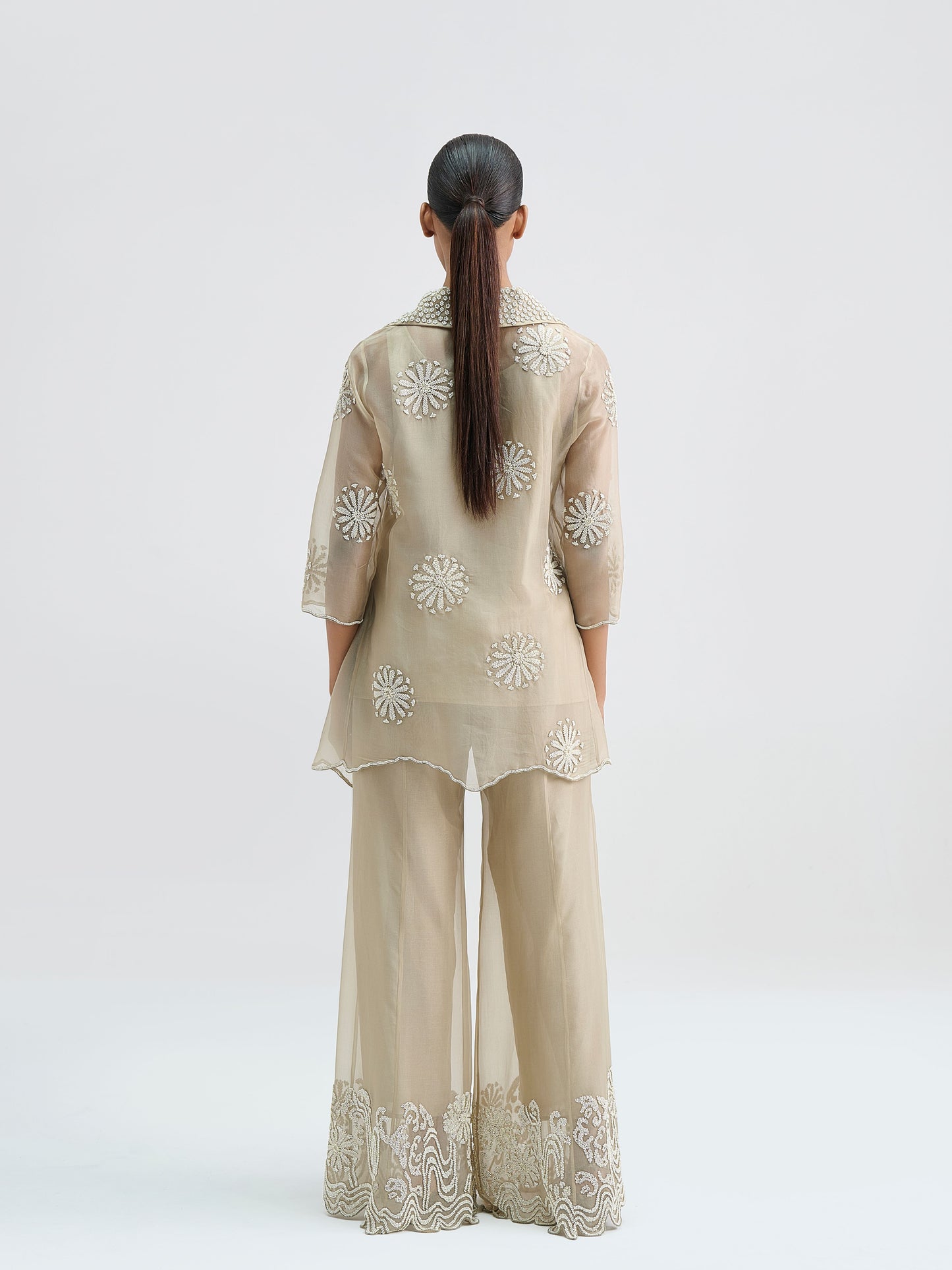 Natural Hand Beaded Palazzo