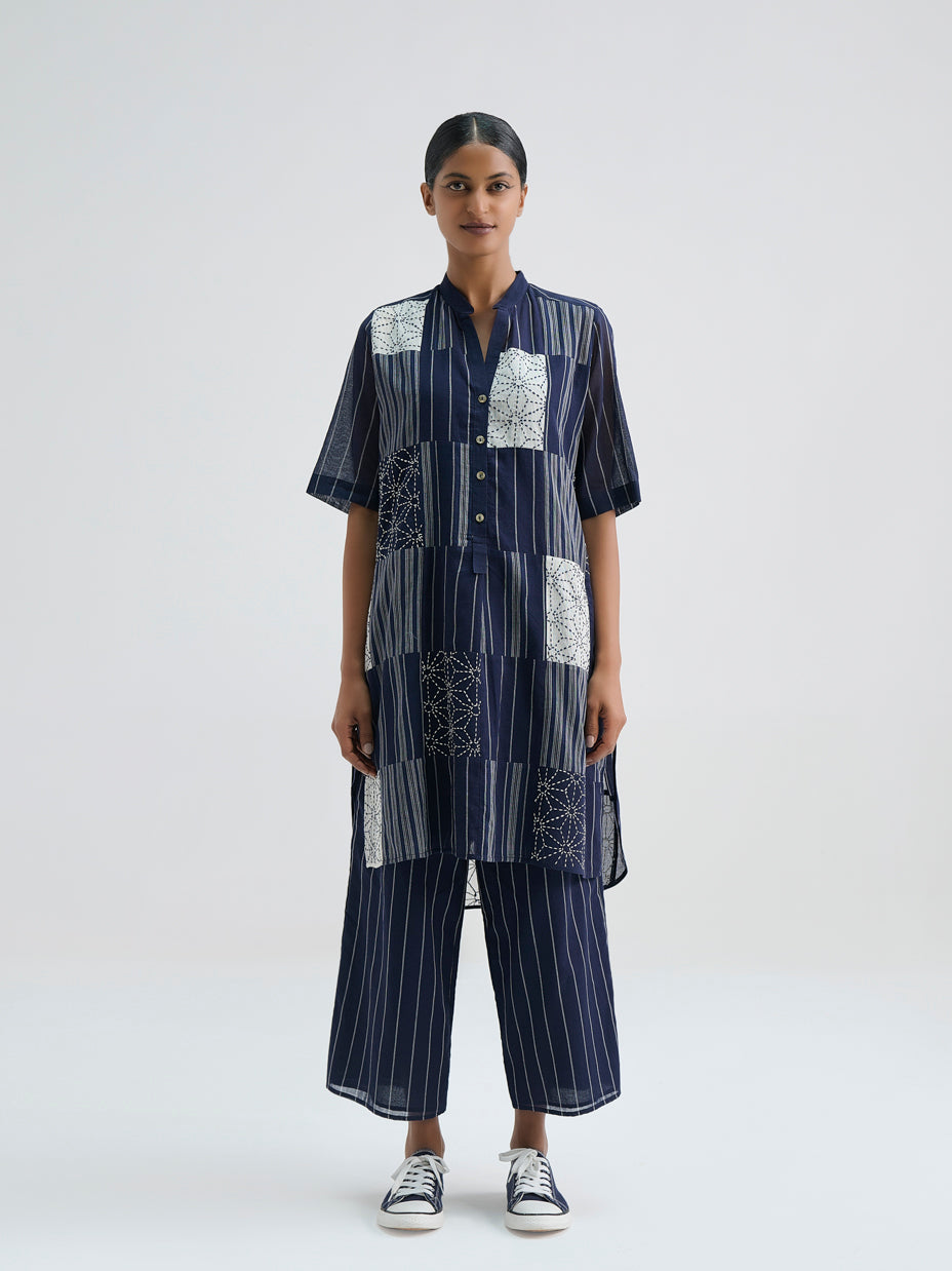 Indigo Striped Pants
