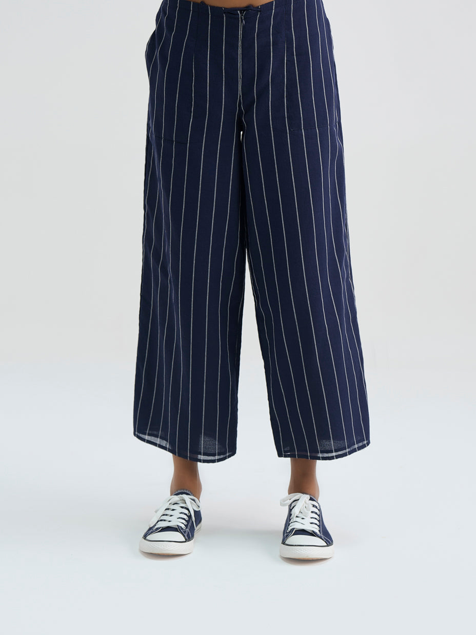 Indigo Striped Pants