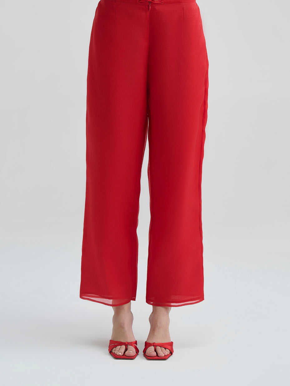 Crimson Solid Pants
