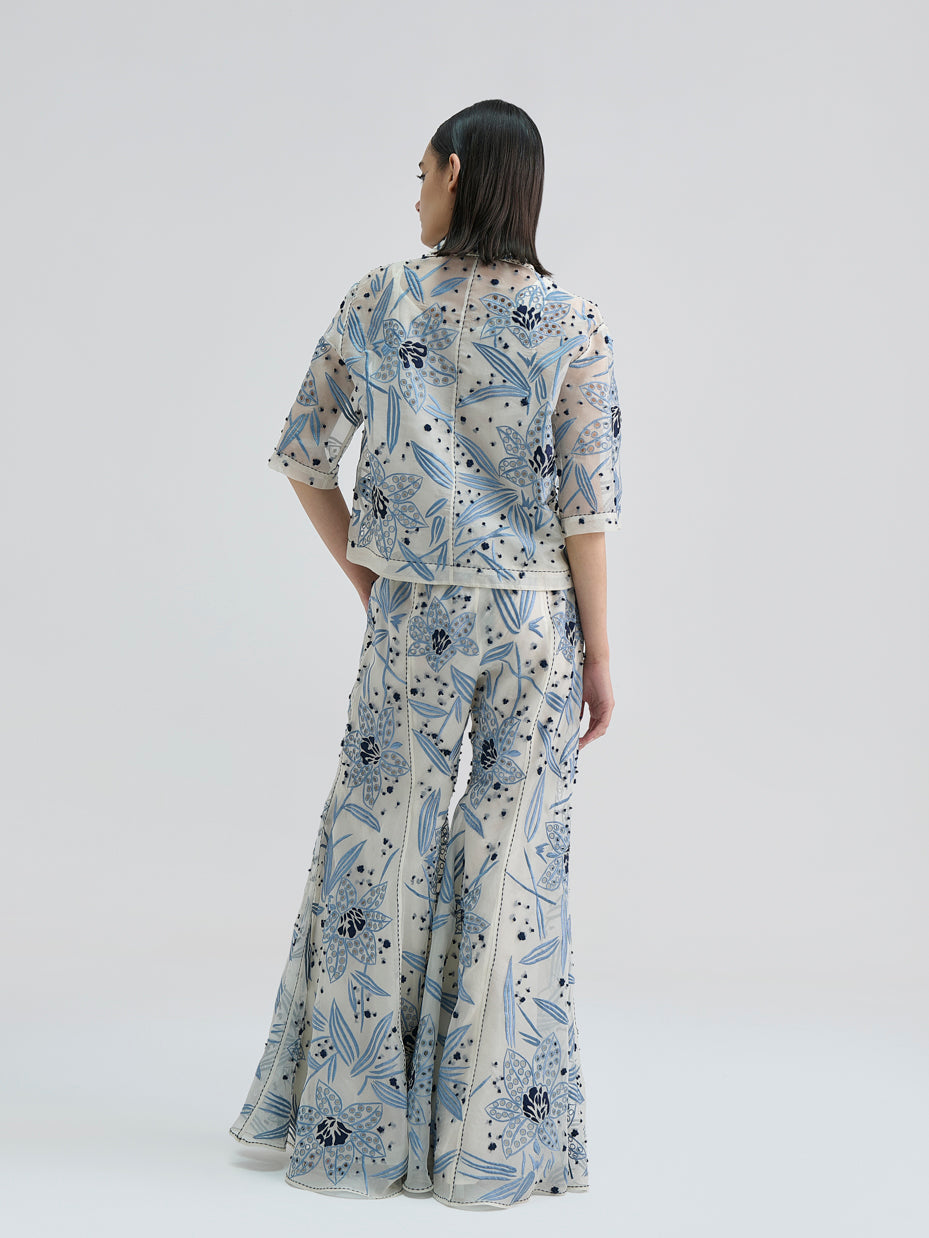 Ecru Cutwork and French Knot Top