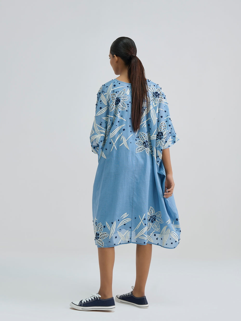 Steel Cutwork and French Knot Kaftan Tunic