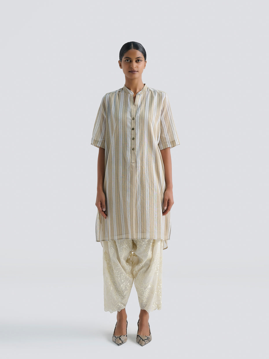 Natural Yarn Dye Striped Tunic