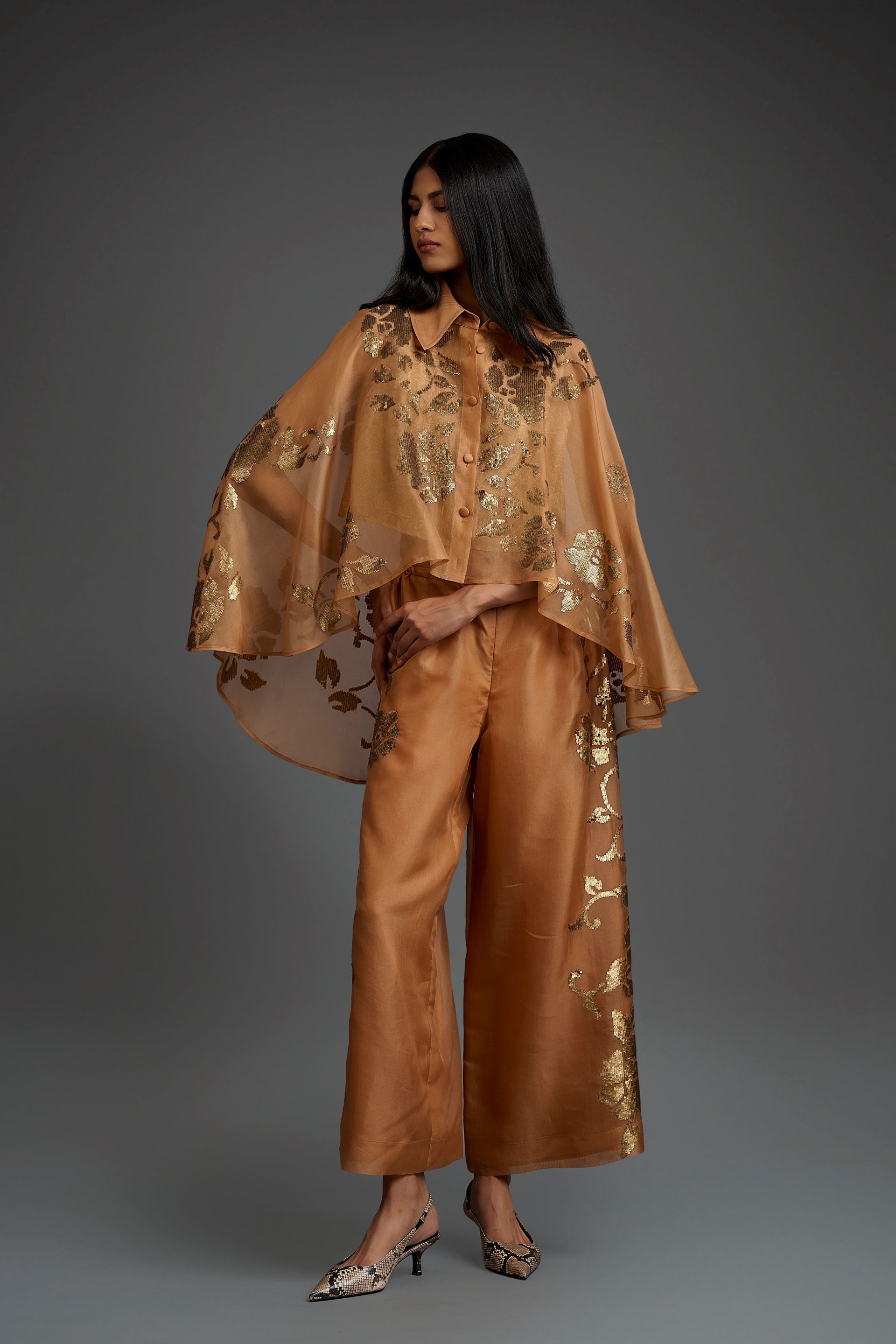 Apricot Hand Sequined Pants