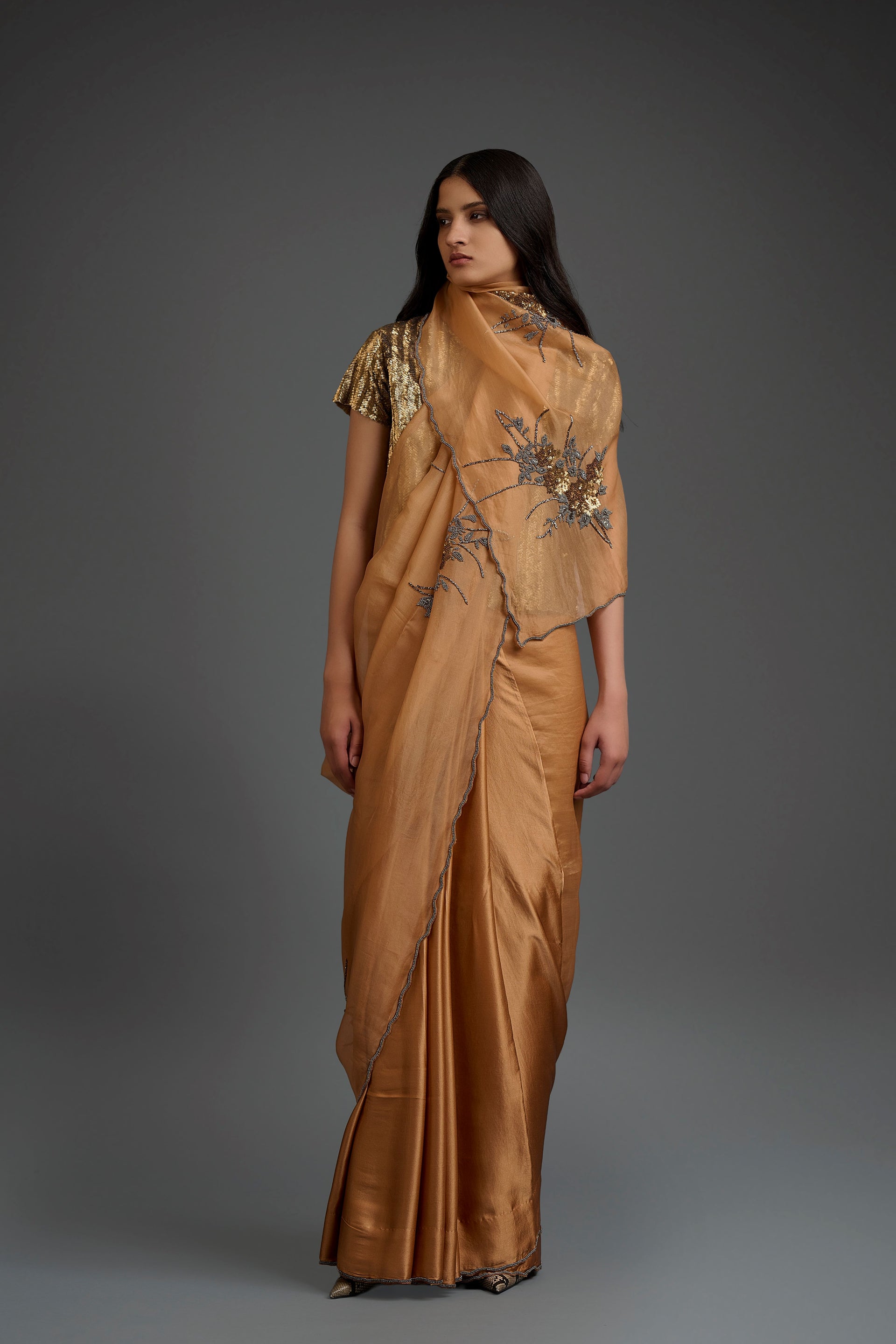 Gold Hand Sequined Blouse