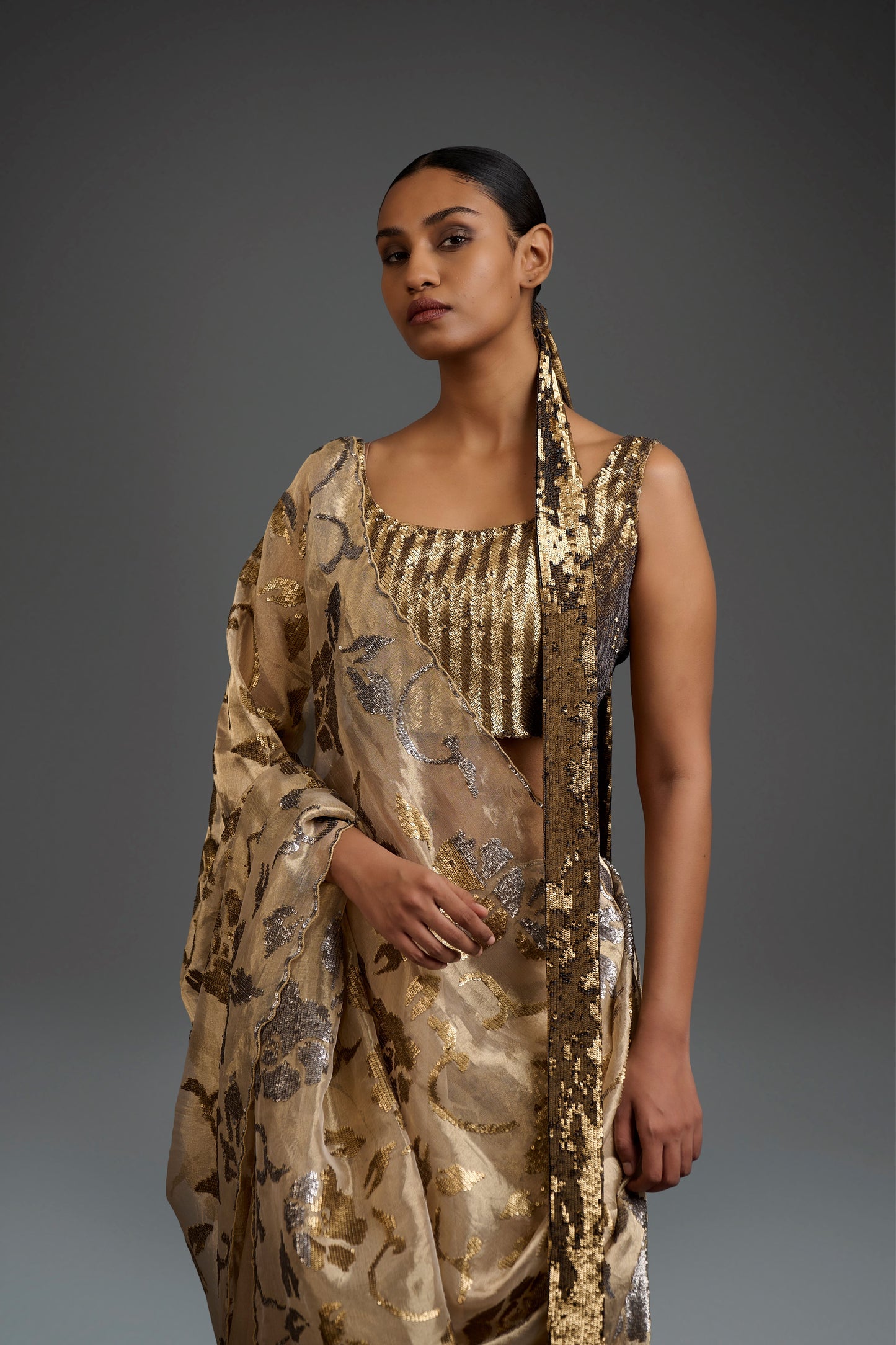Gold Hand Sequined Blouse