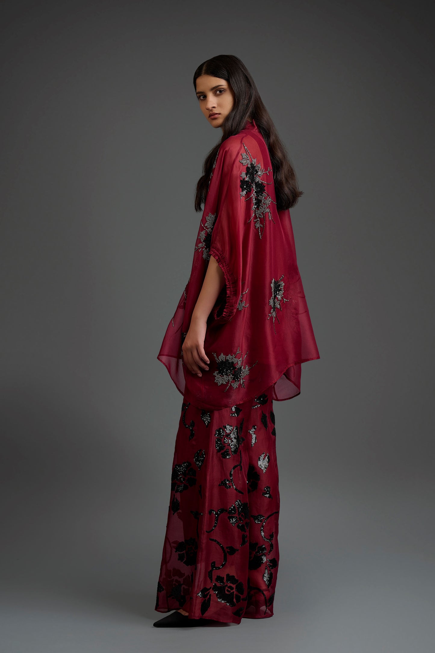 Cherry Hand Sequined Palazzo