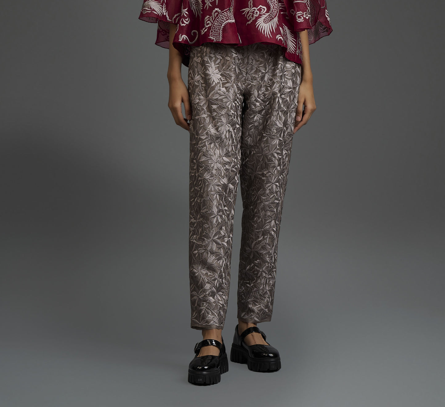 Stone Damask Stitch Pants