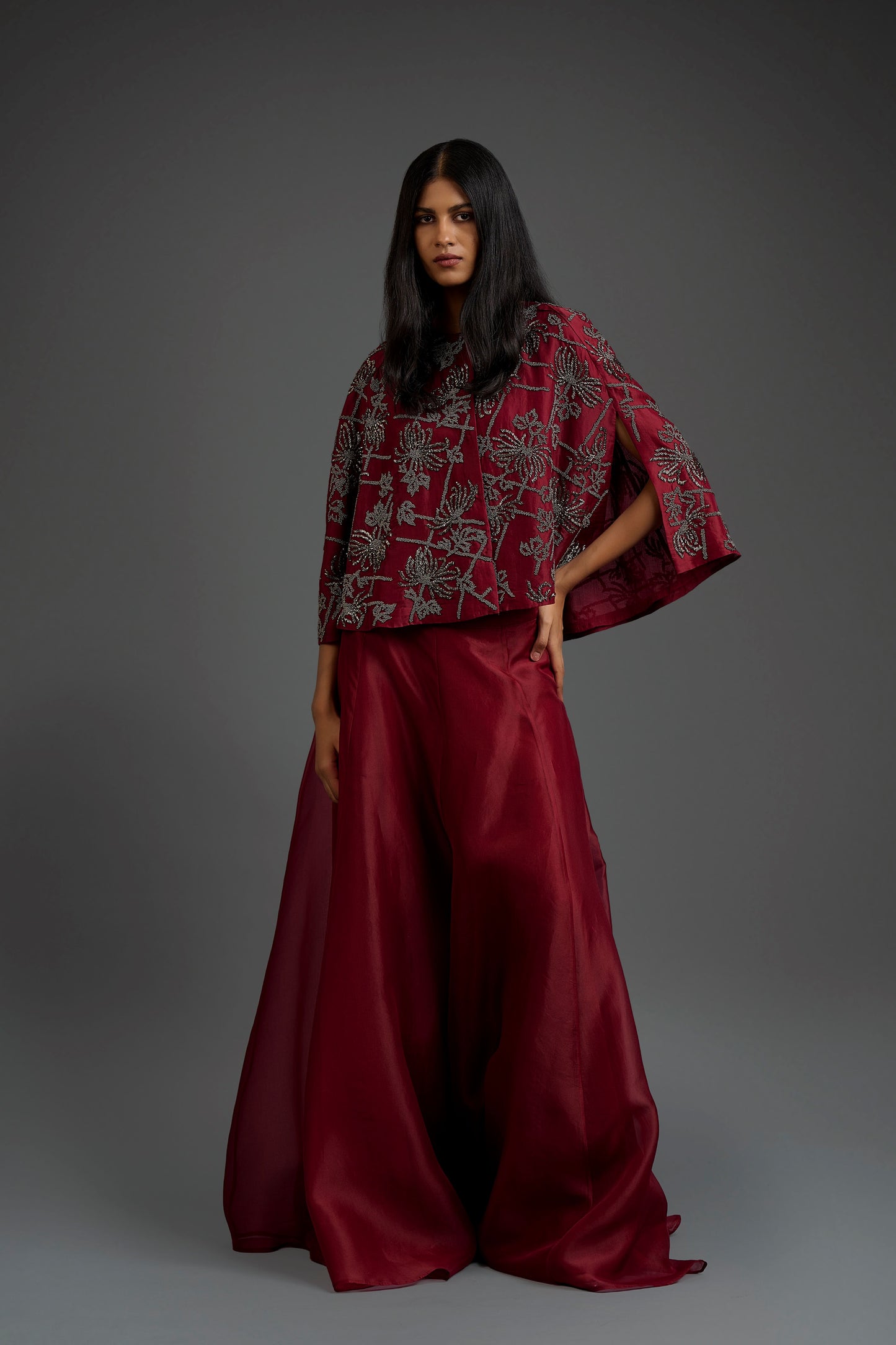 Cherry Hand Beaded Cape