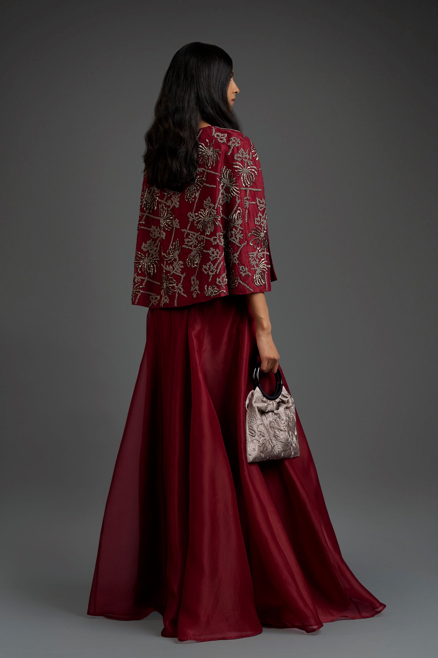 Cherry Hand Beaded Cape
