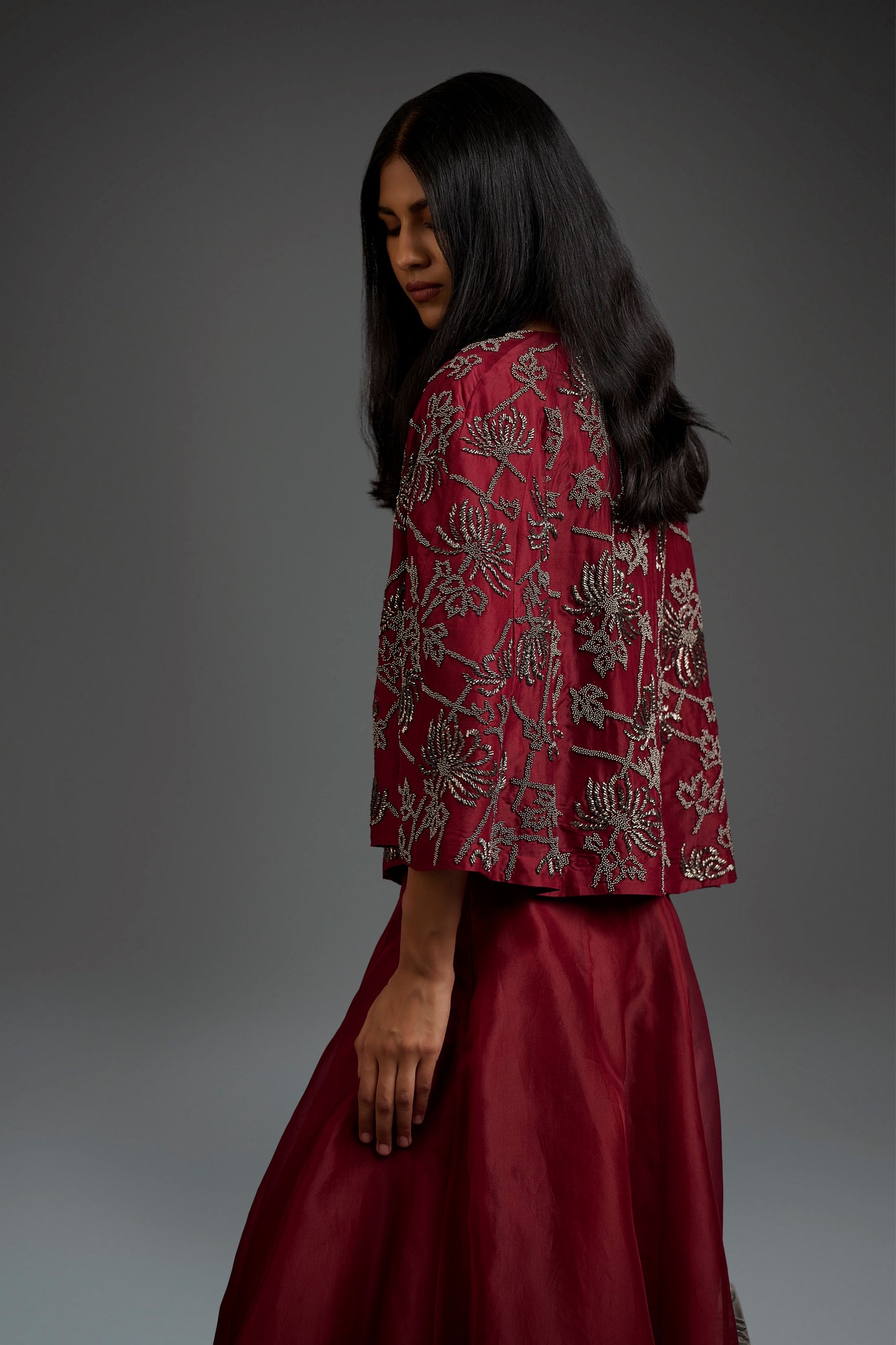 Cherry Hand Beaded Cape