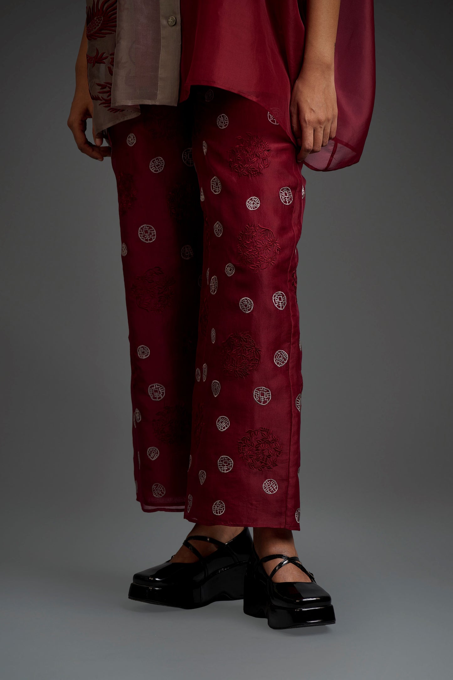 Cherry Flat Stitch Pants