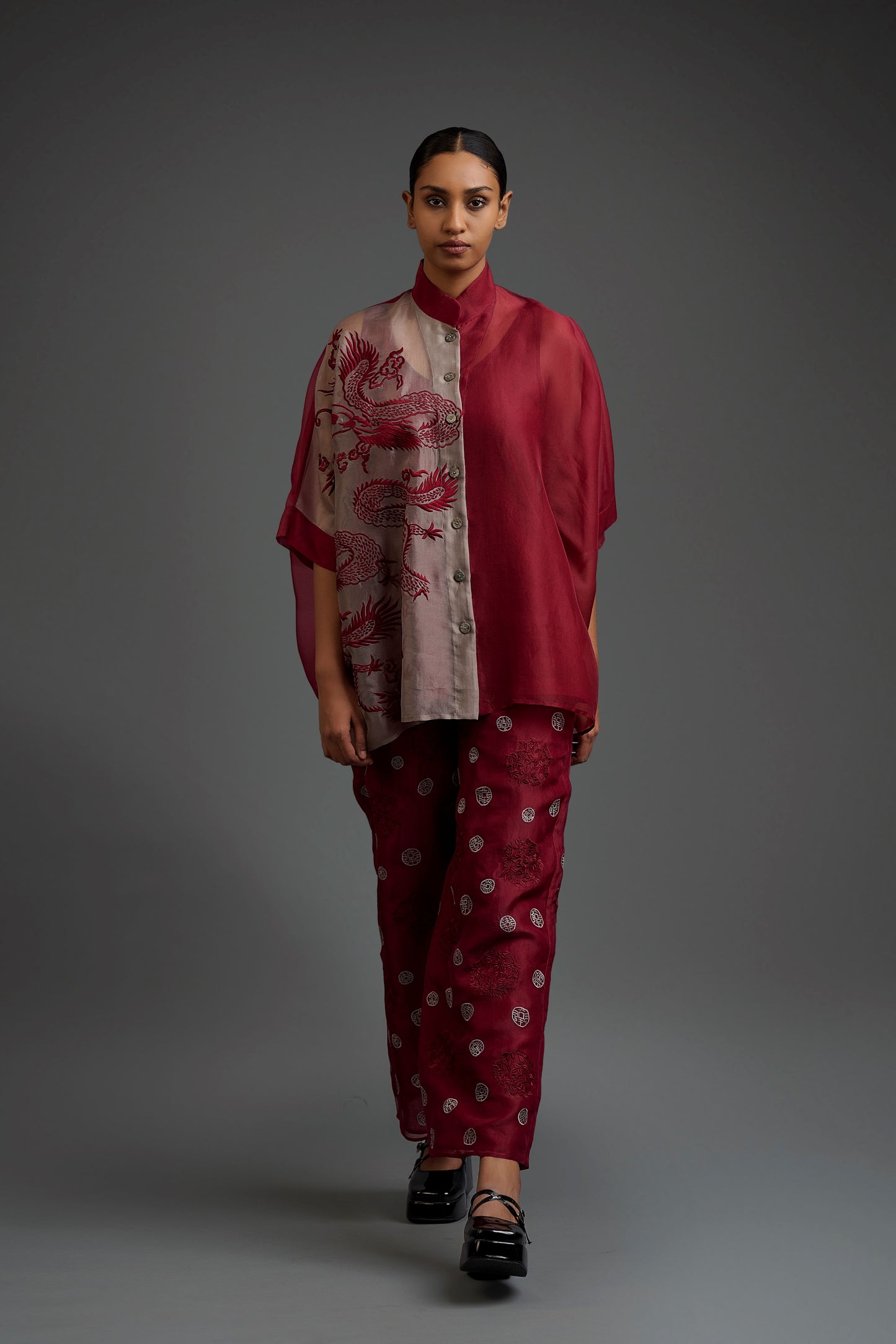 Cherry Flat Stitch Pants