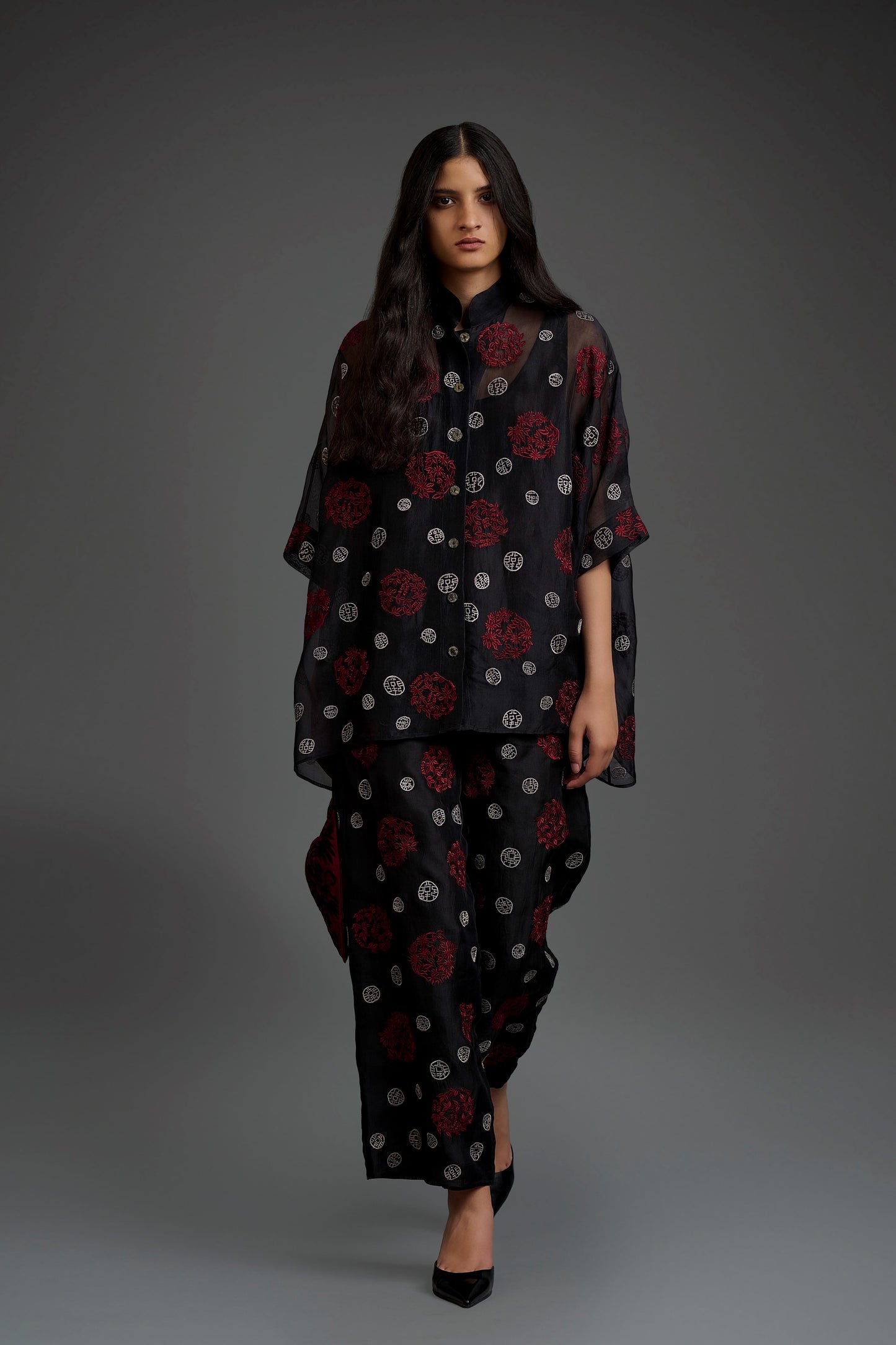 Black Flat Stitch Pants