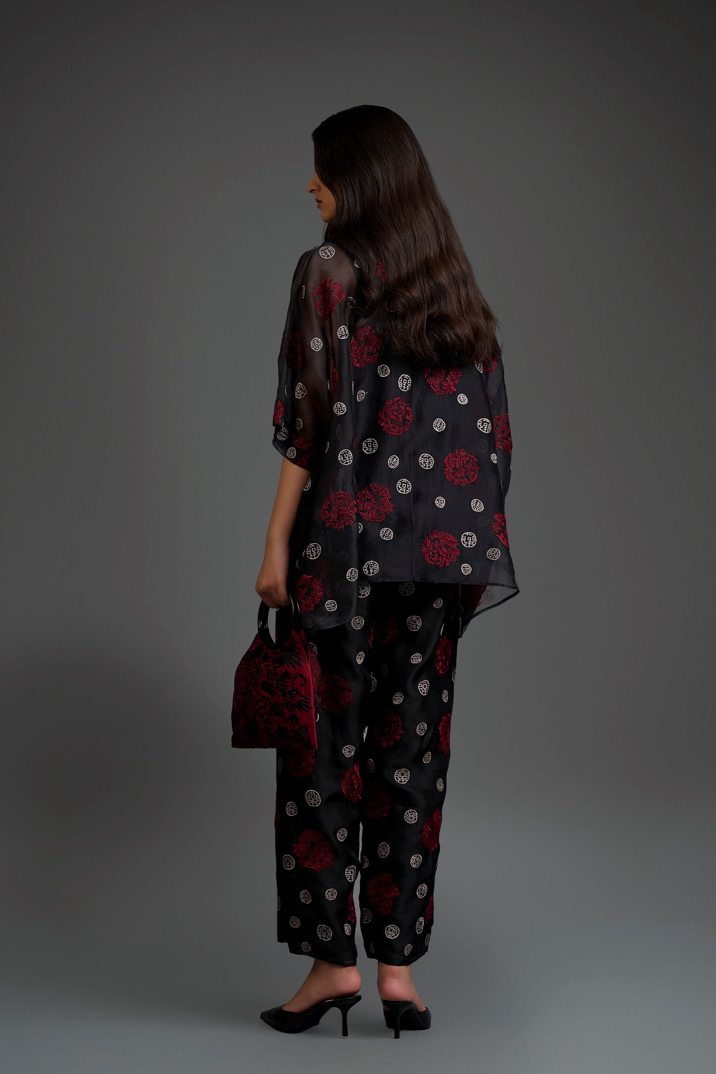 Black Flat Stitch Pants