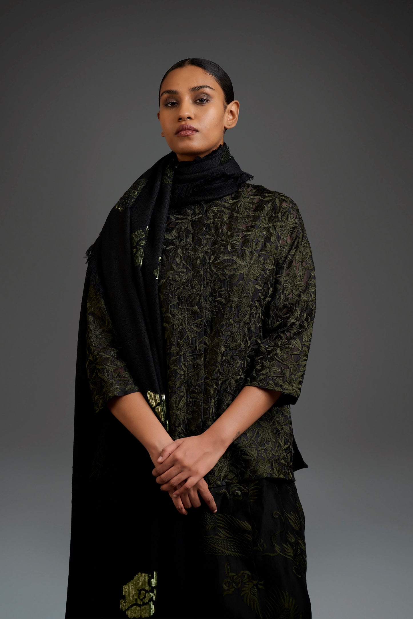 Black Damask Stitch Jacket