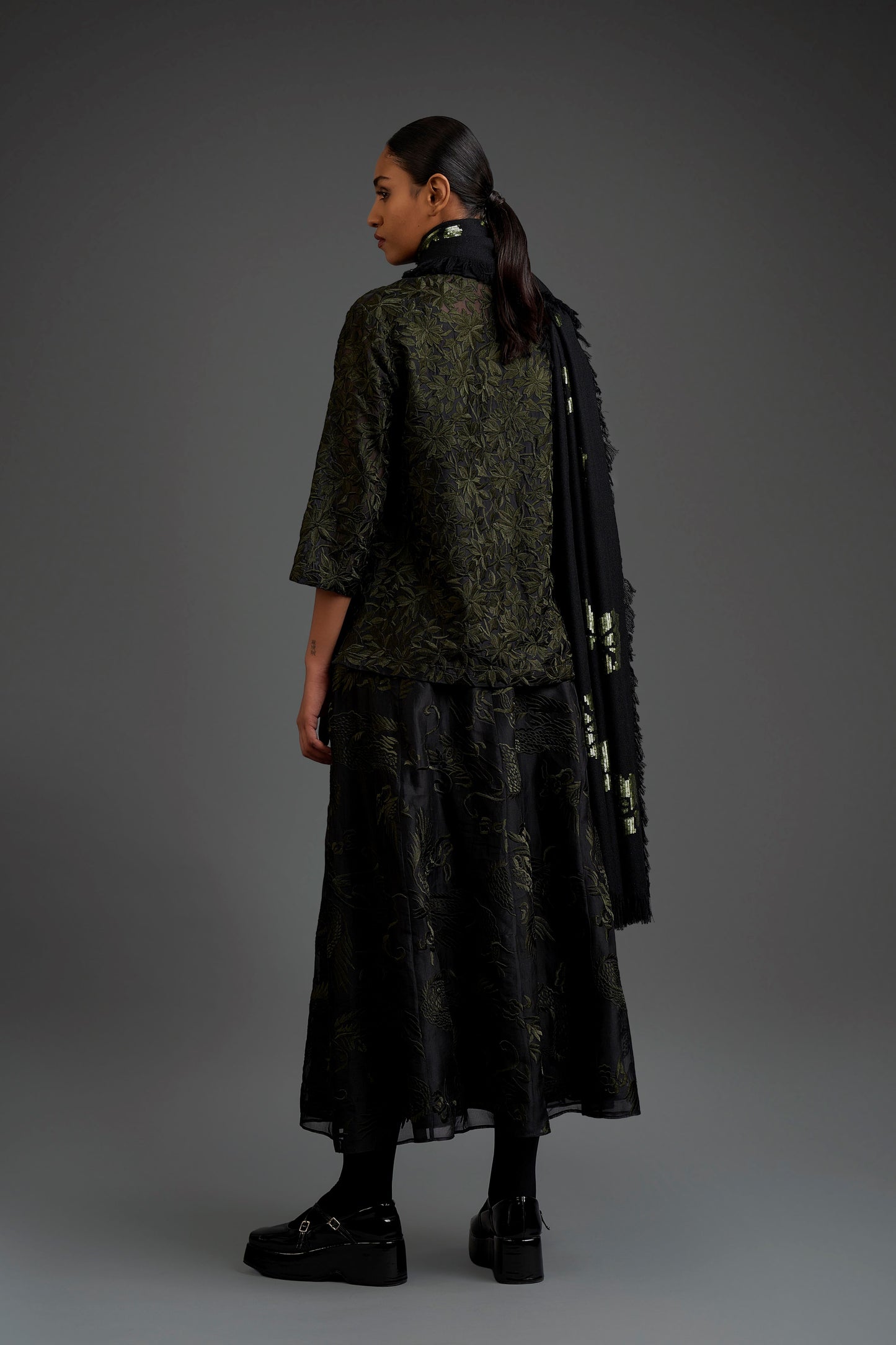 Black Damask Stitch Jacket