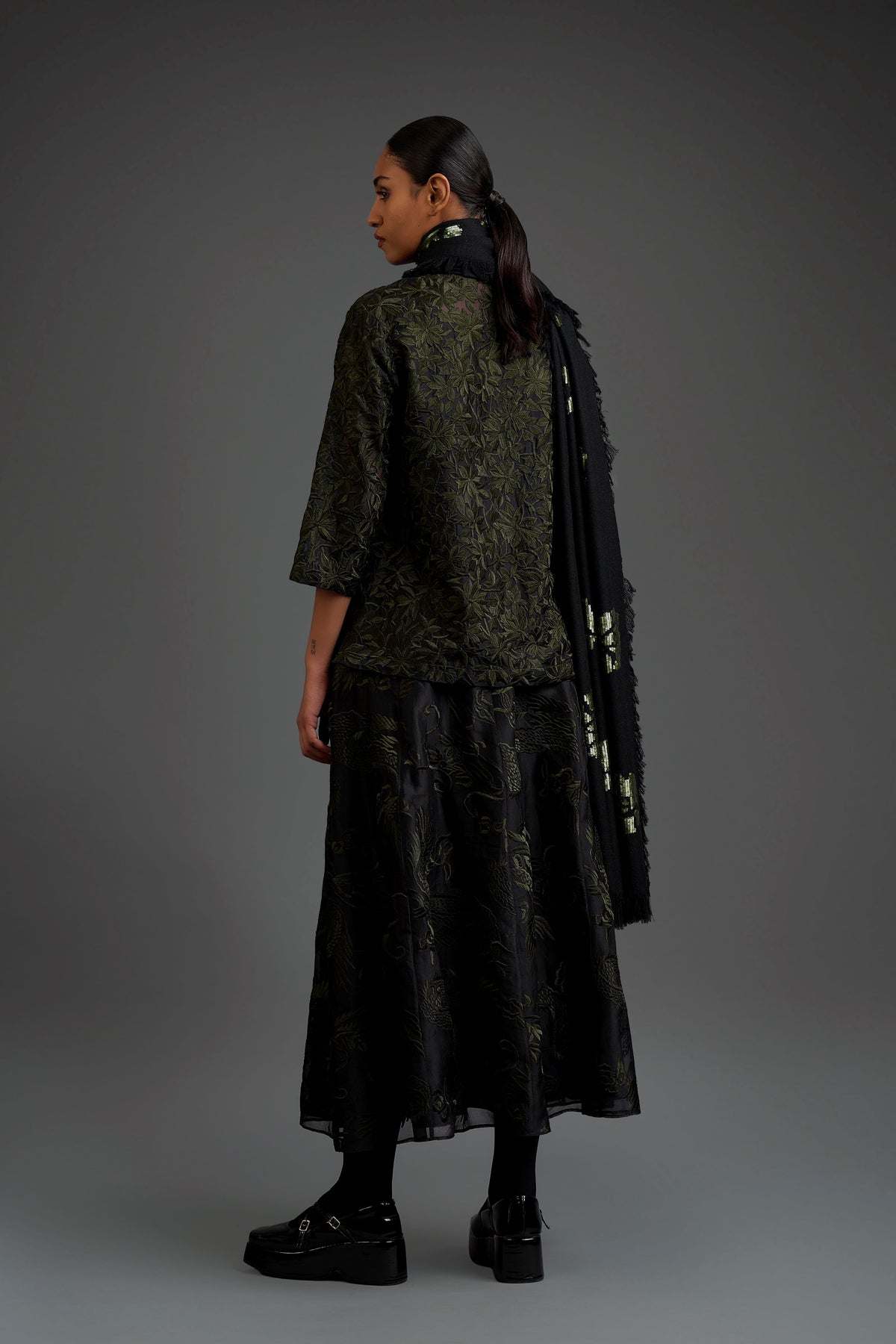 Black Damask Stitch Jacket
