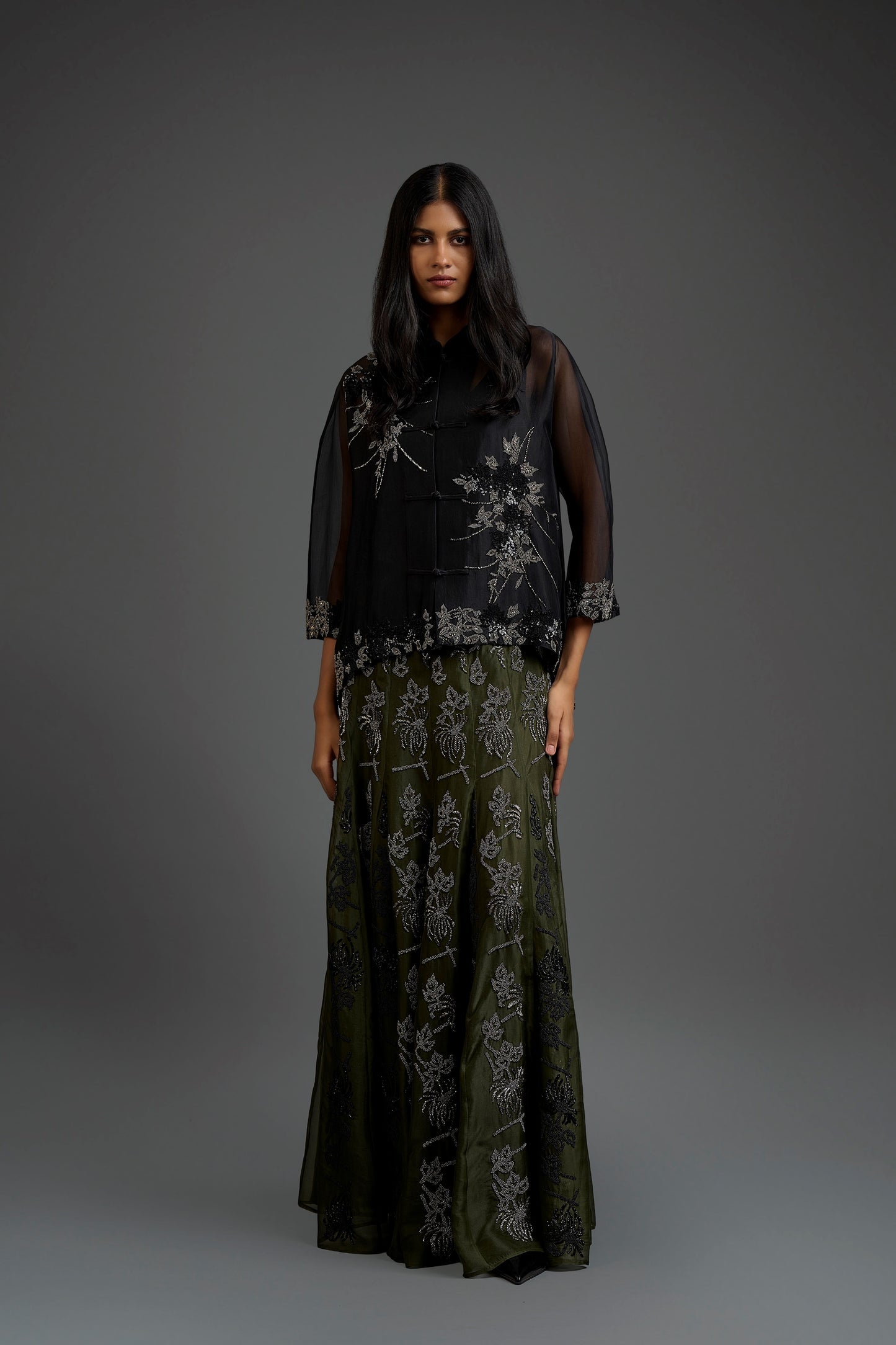 Black Hand Beaded Top