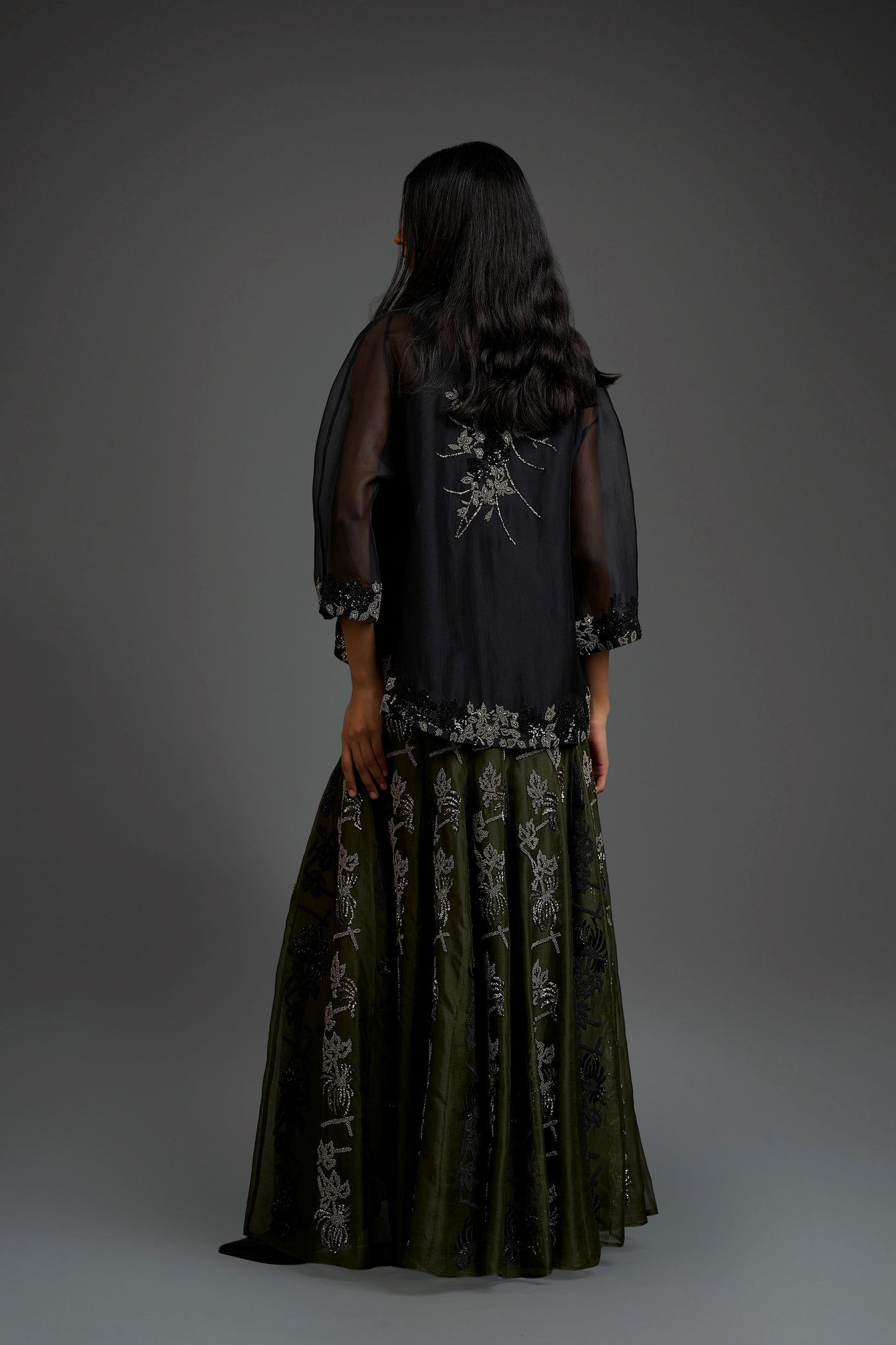 Black Hand Beaded Top