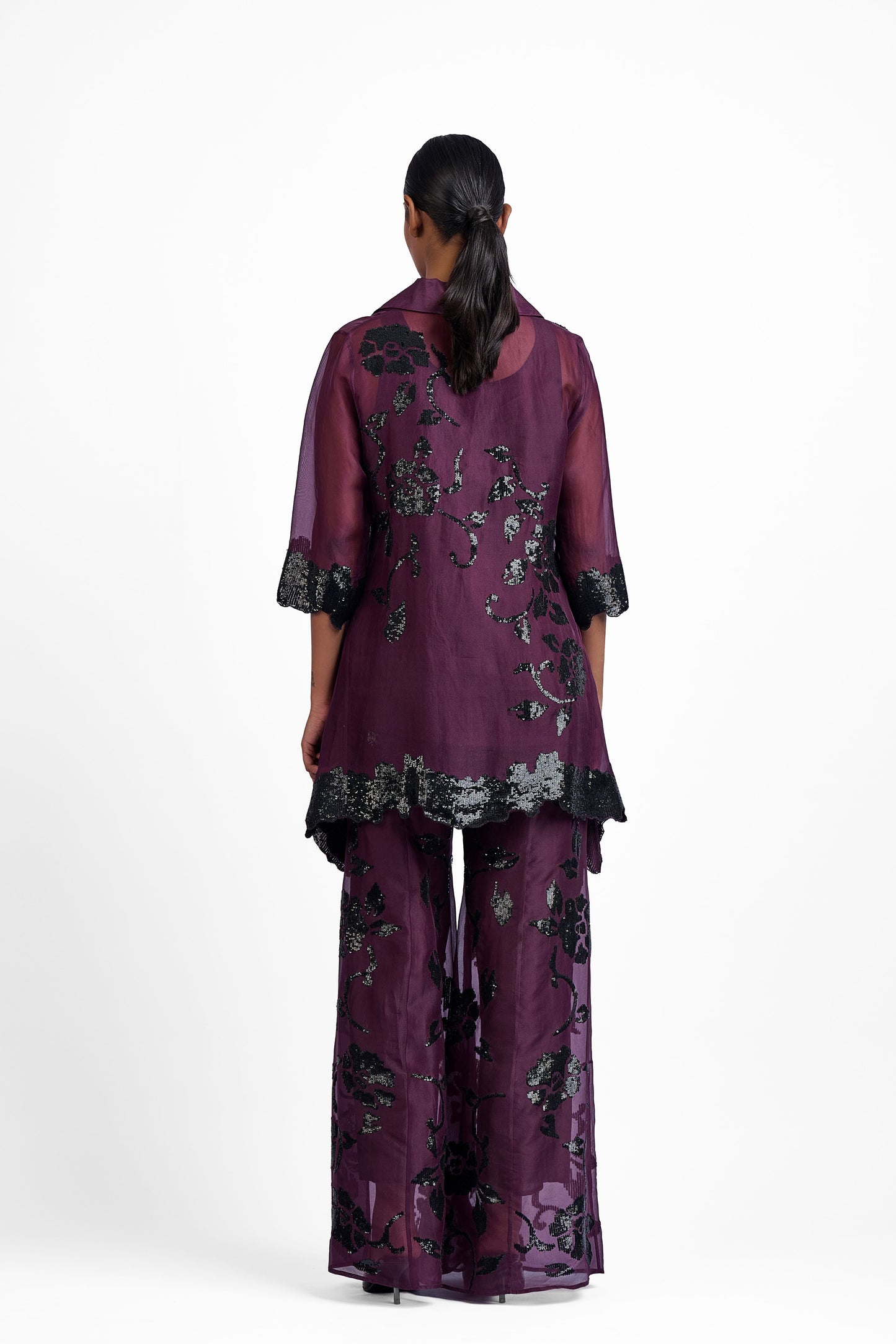 Wine Hand Sequined Jacket