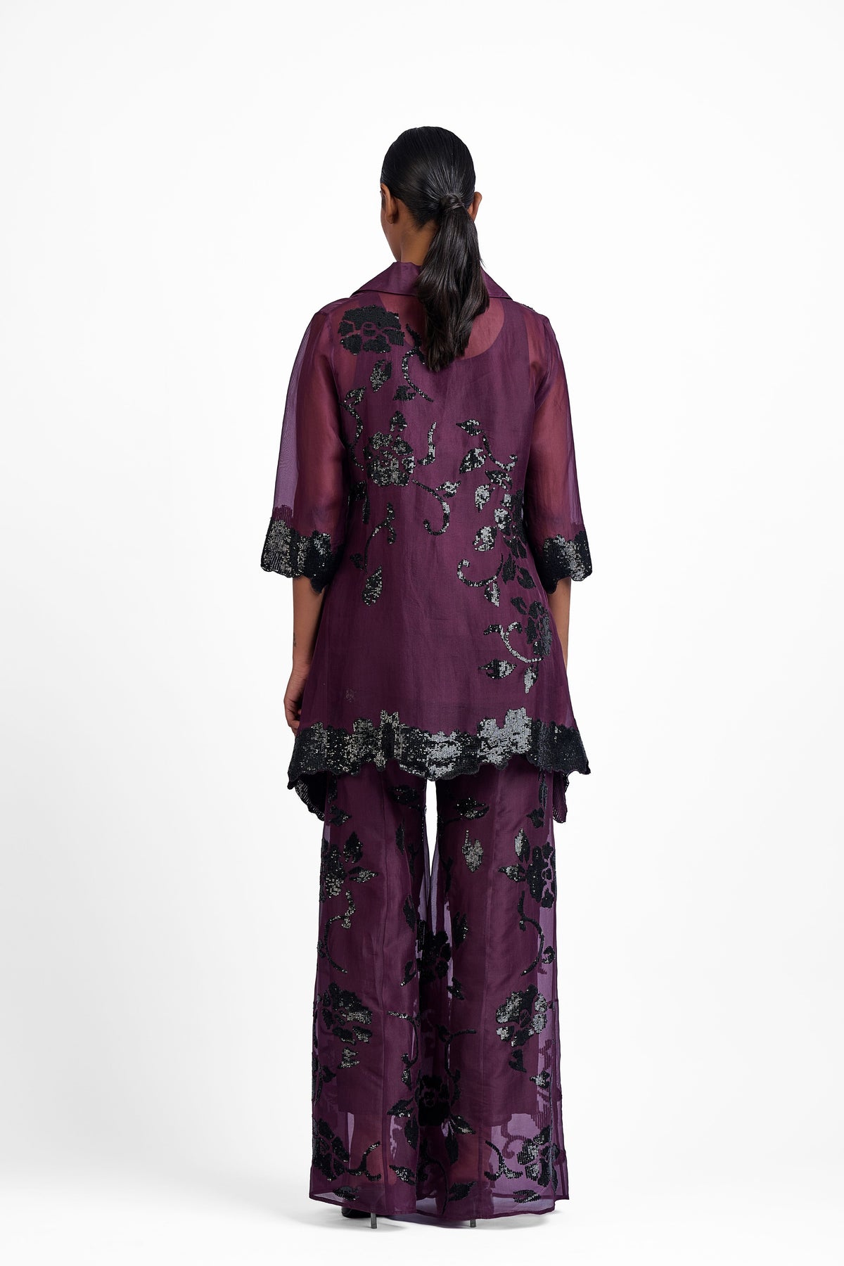Wine Hand Sequined Jacket