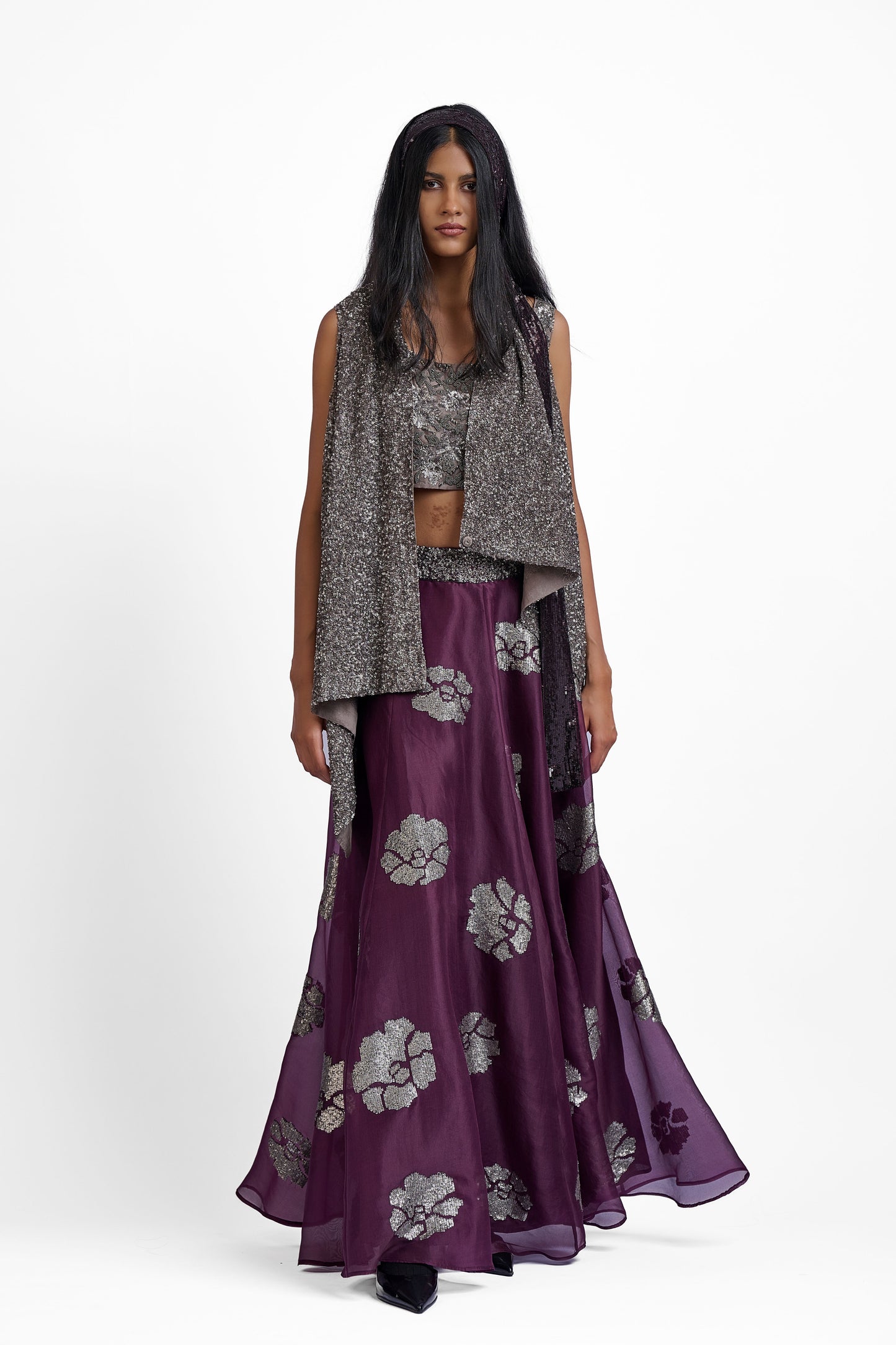 Silver Hand Sequined Wrap