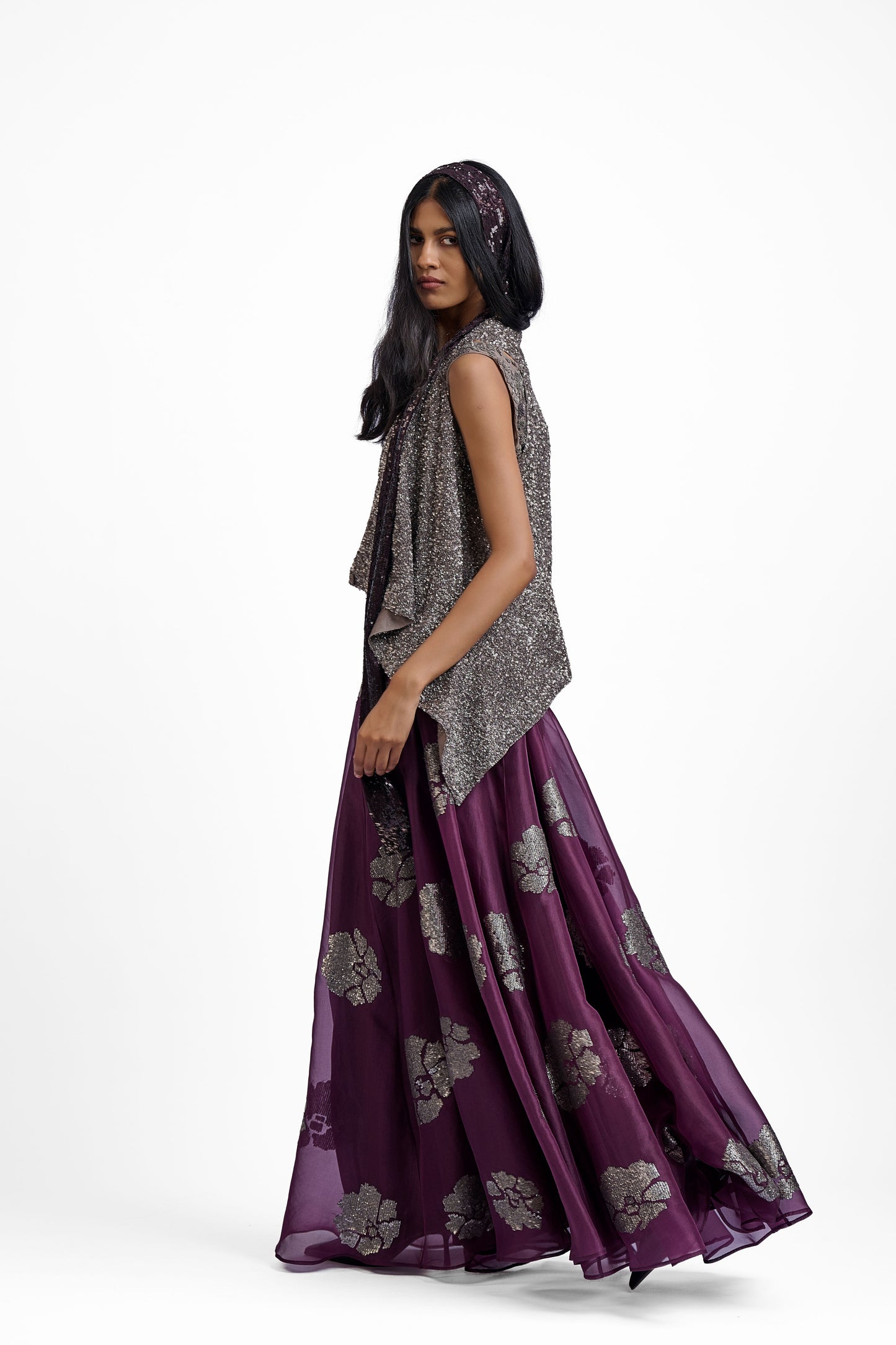 Silver Hand Sequined Wrap
