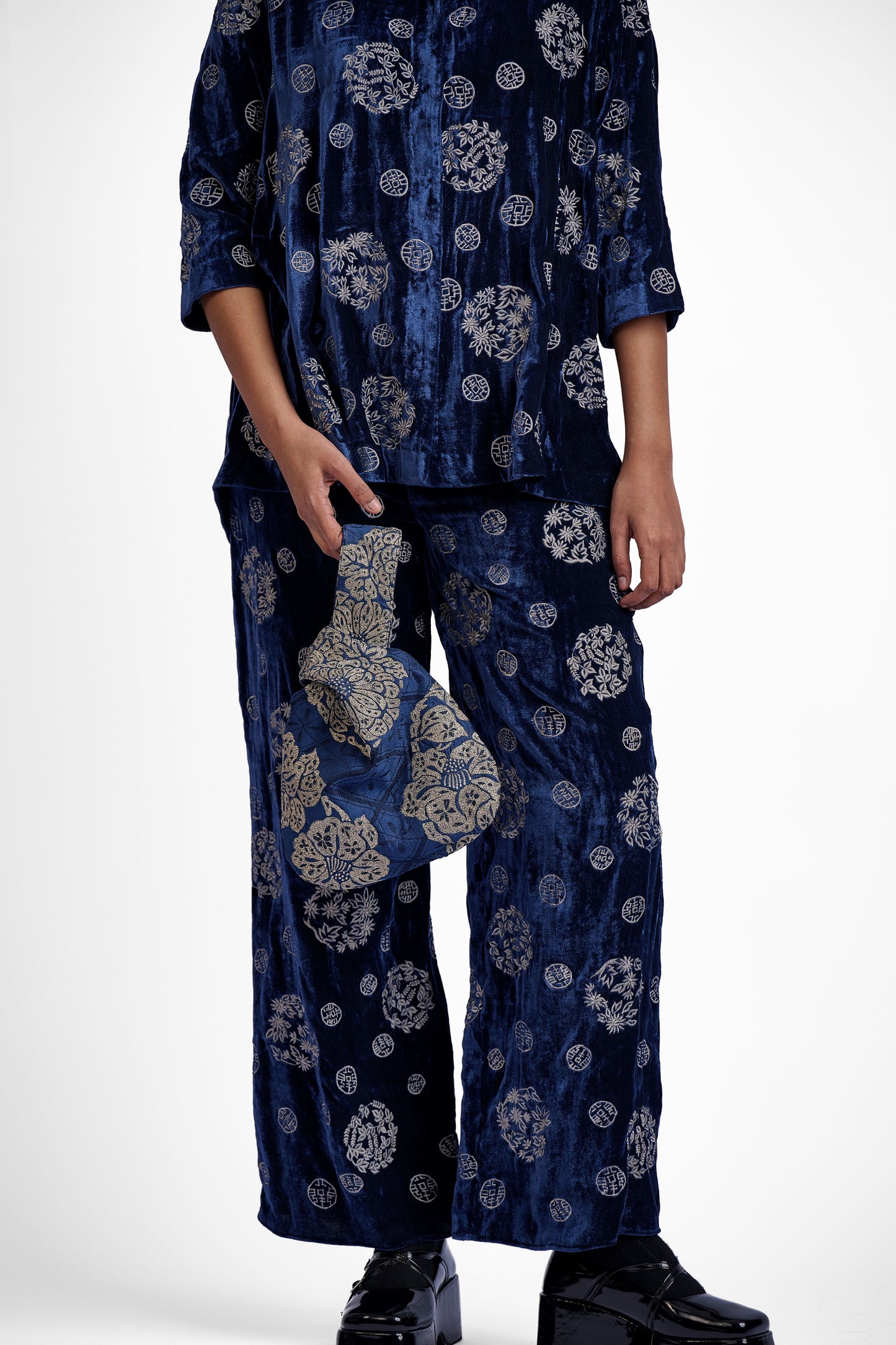 Navy Flat Stitch Pants
