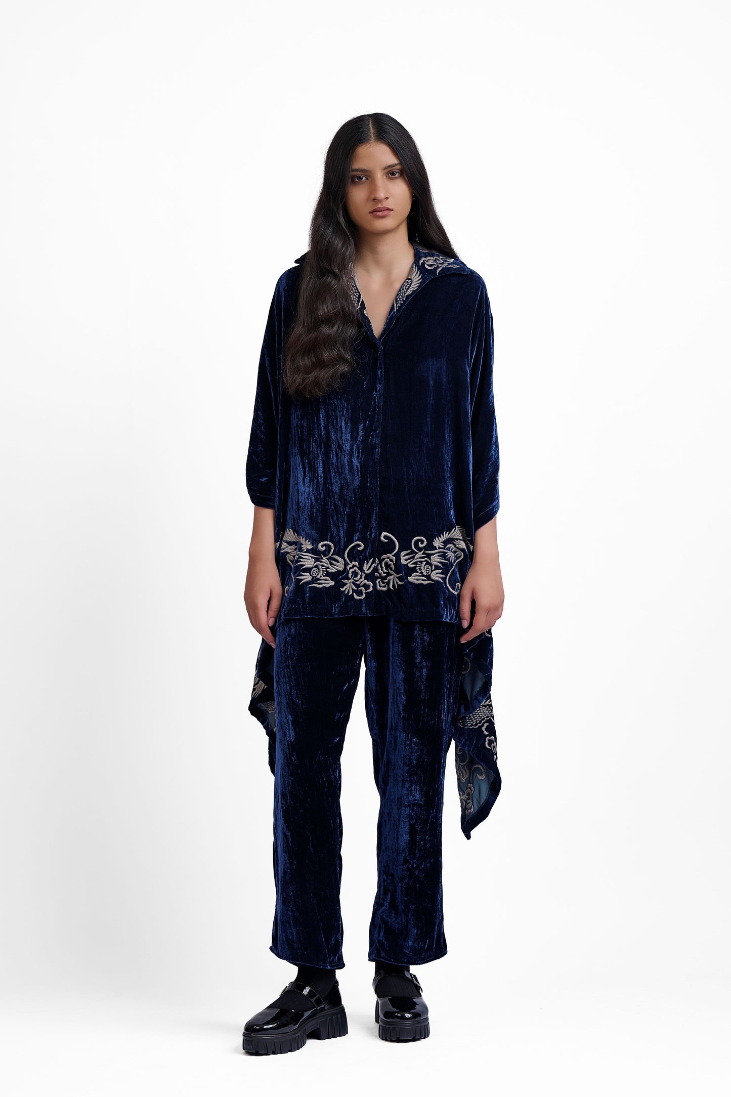 Navy Flat Stitch Cape