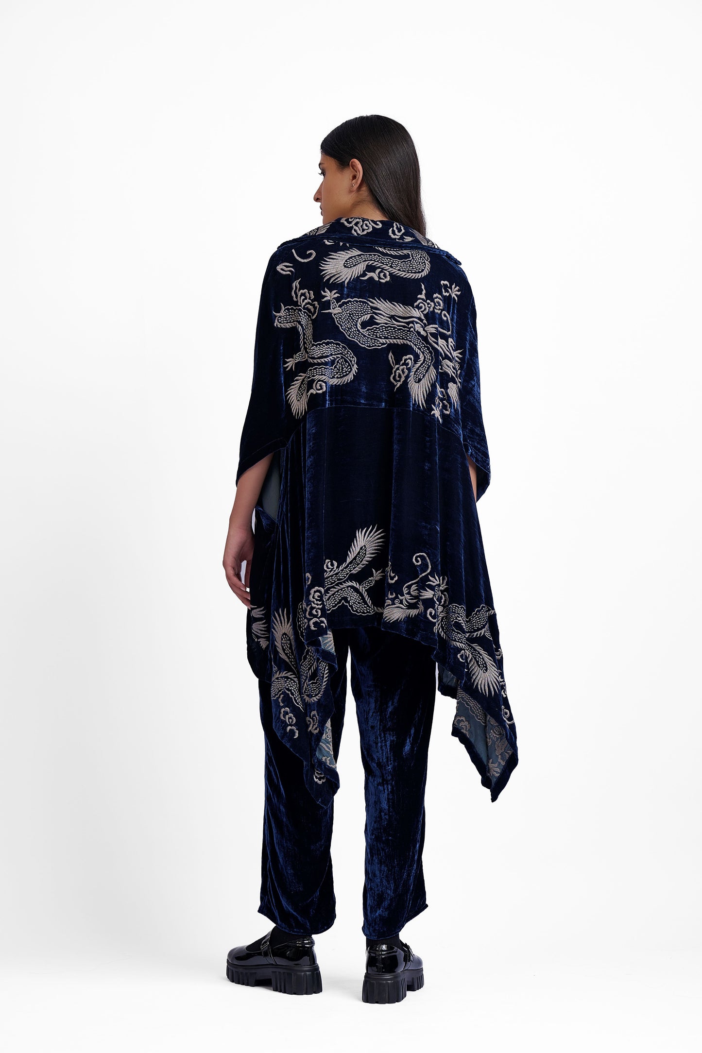 Navy Flat Stitch Cape
