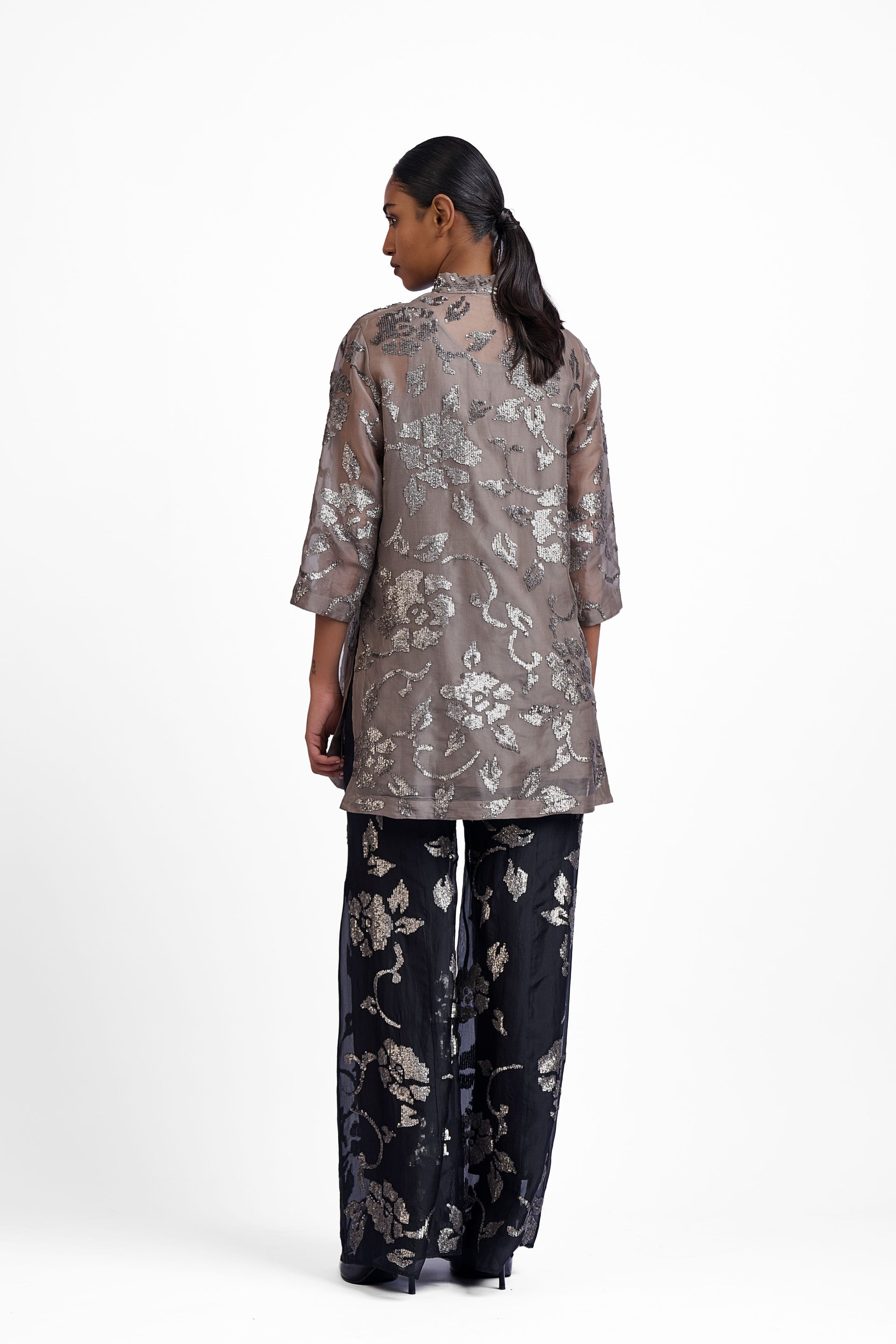 Black Hand Sequined Palazzo