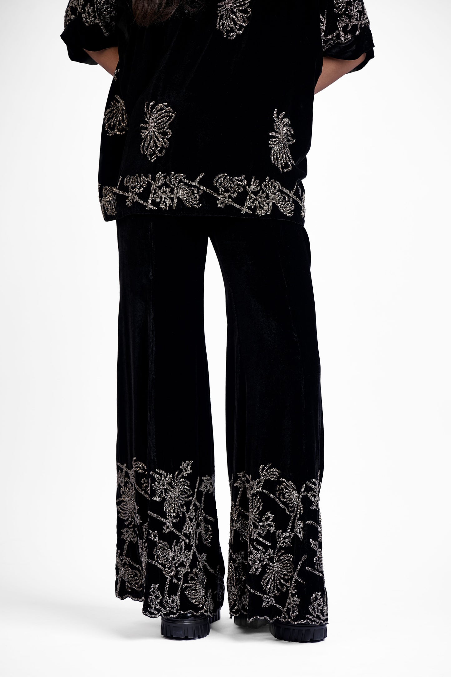 Black Hand Beaded Palazzo