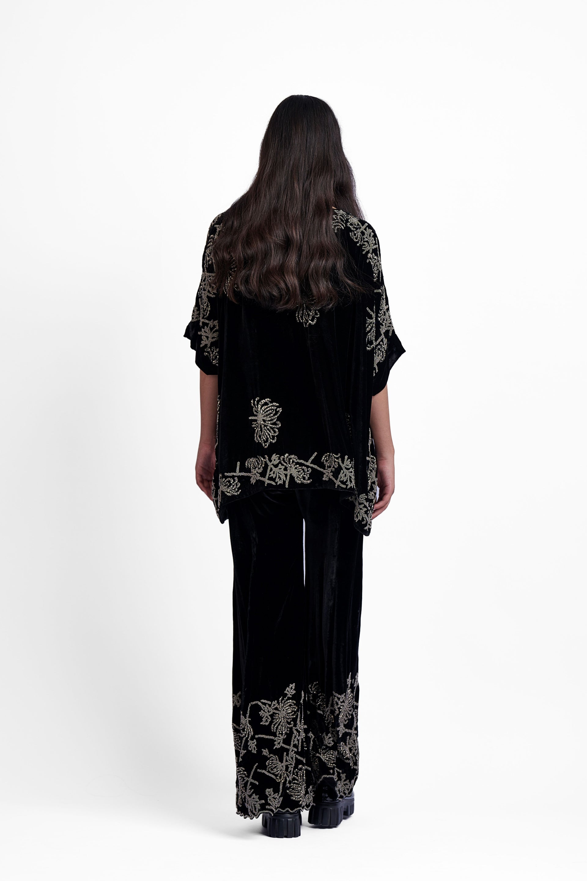 Black Hand Beaded Top