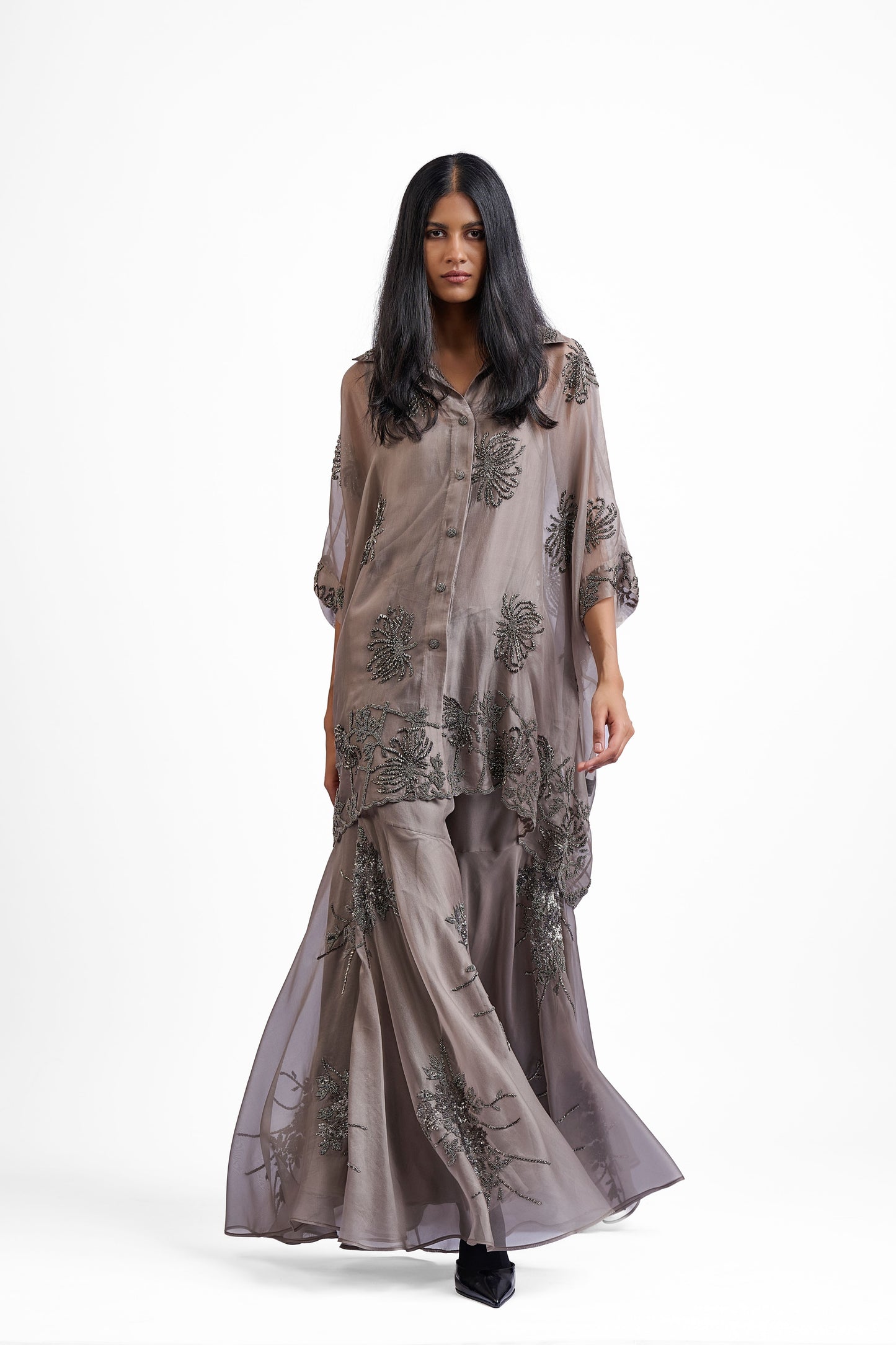 Stone Hand Sequined Hand Beaded Sharara