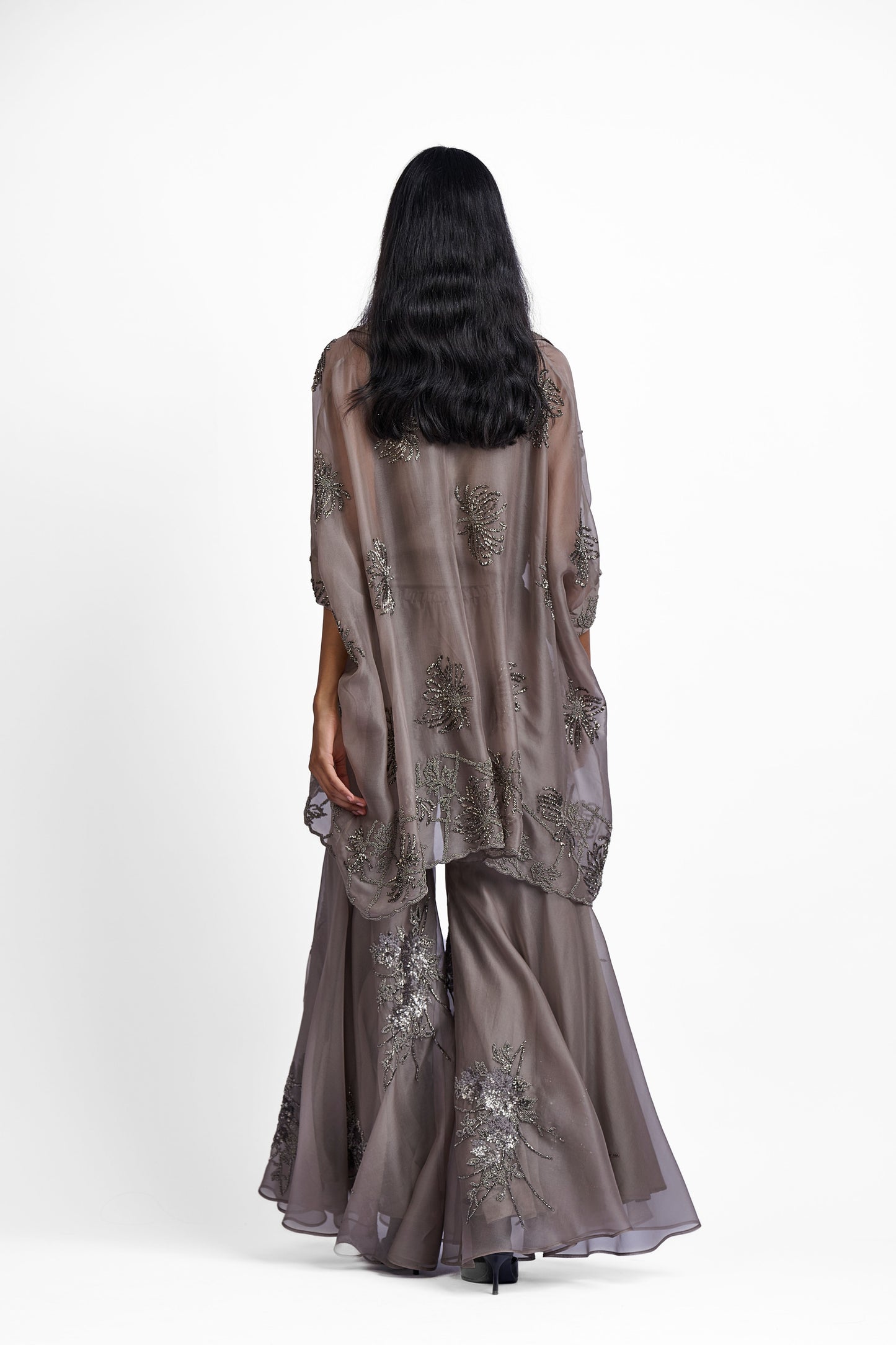 Stone Hand Sequined Hand Beaded Sharara