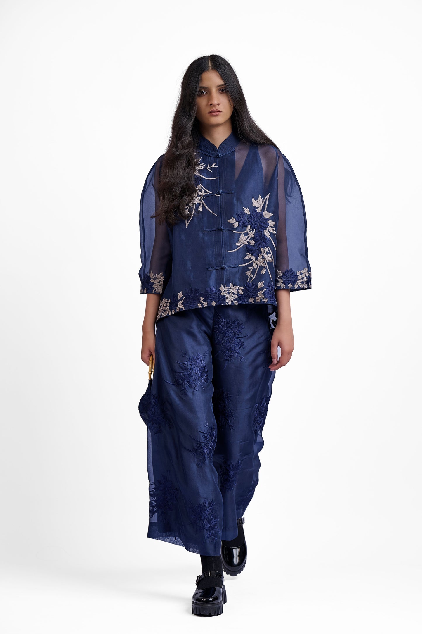 Navy Flat Stitch Pants